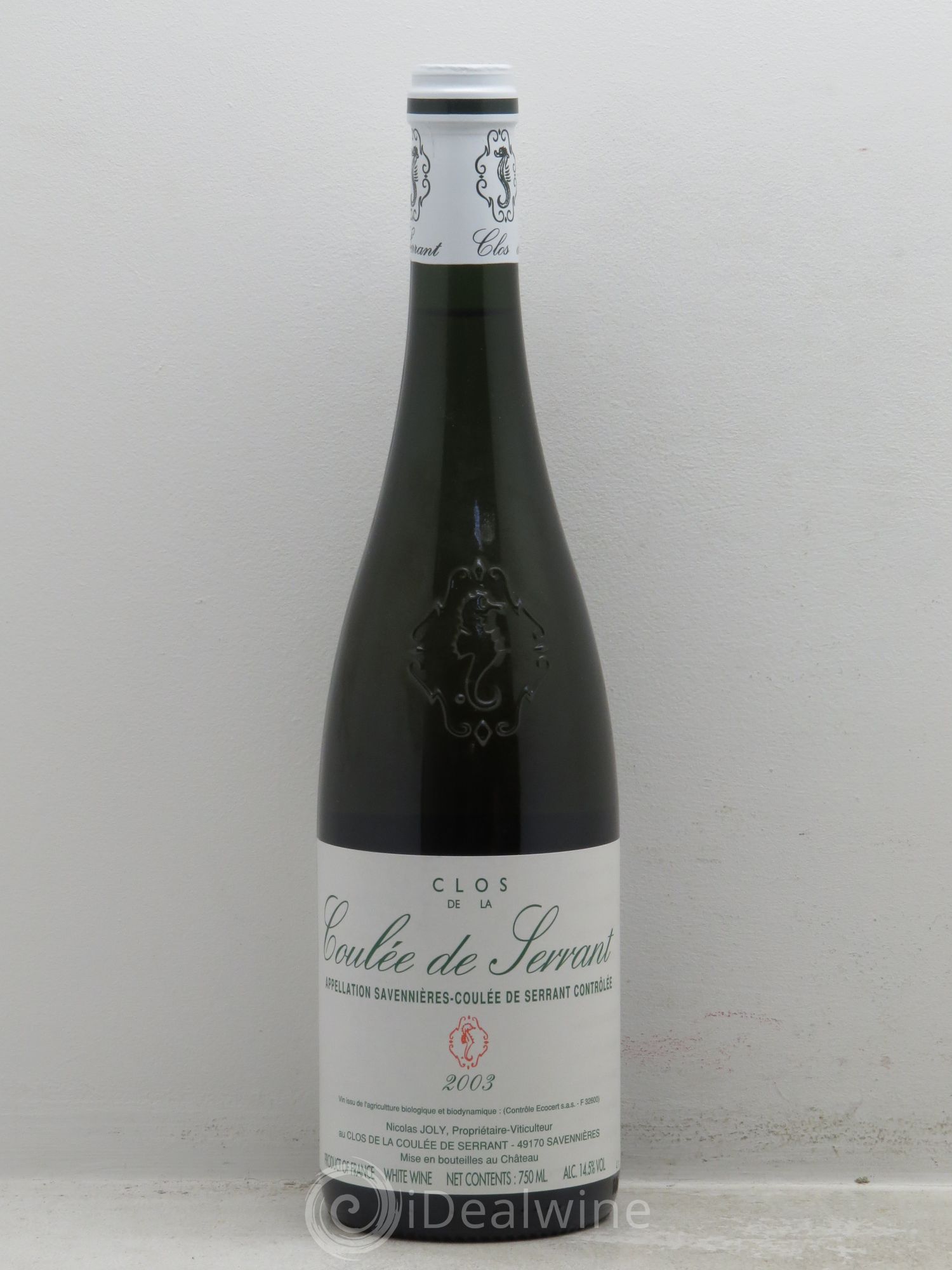 Savennières Clos de la Coulée de Serrant Vignobles de la Coulée de Serrant - Nicolas Joly 2003 - Lot de 1 bouteille - 0