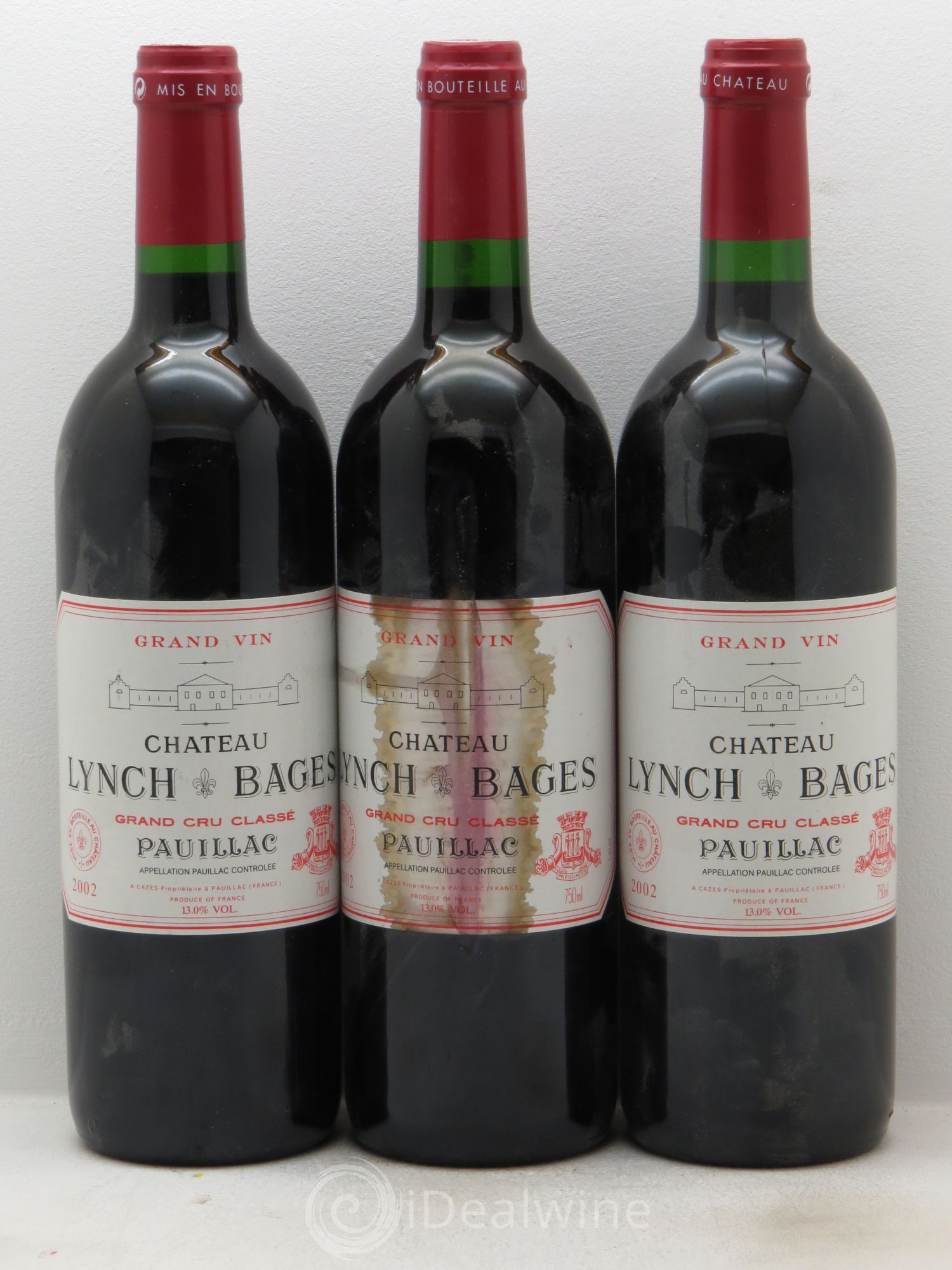 Château Lynch Bages 5ème Grand Cru Classé 2002 - Lot de 3 bouteilles - 0