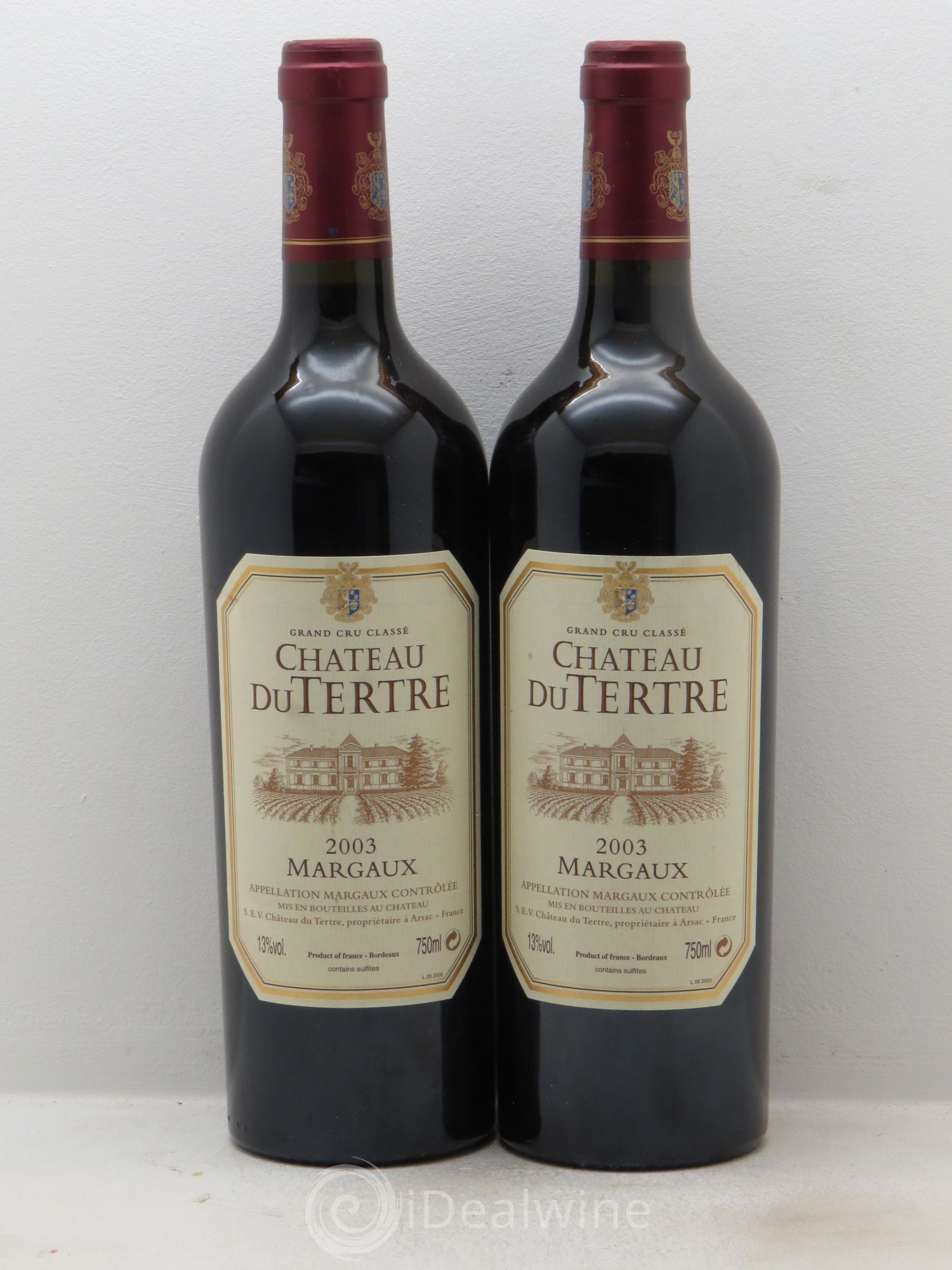 Château du Tertre 5ème Grand Cru Classé 2003 - Lot de 2 bouteilles - 0