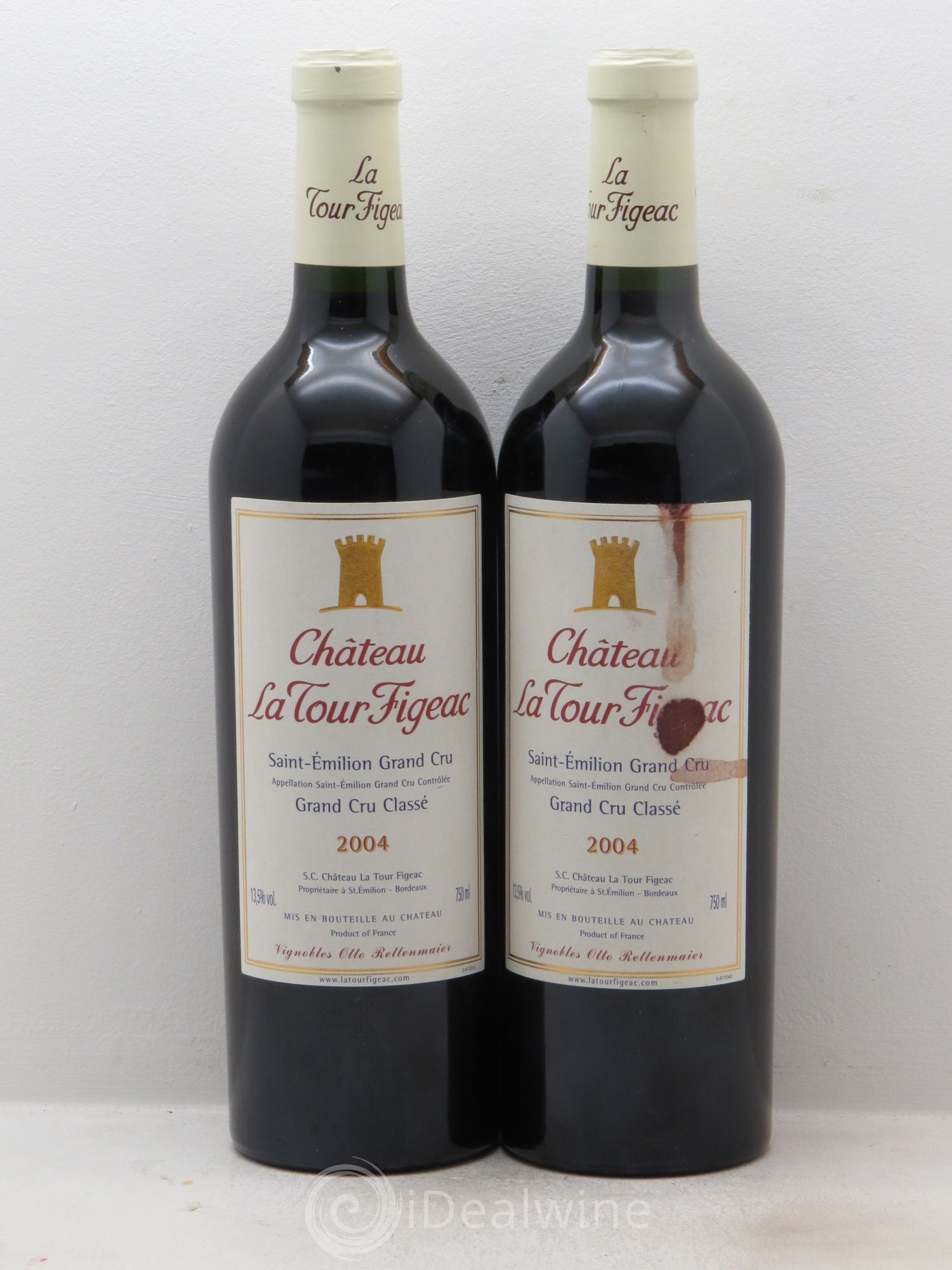 Château la Tour Figeac Grand Cru Classé 2004 - Lot de 2 bouteilles - 0