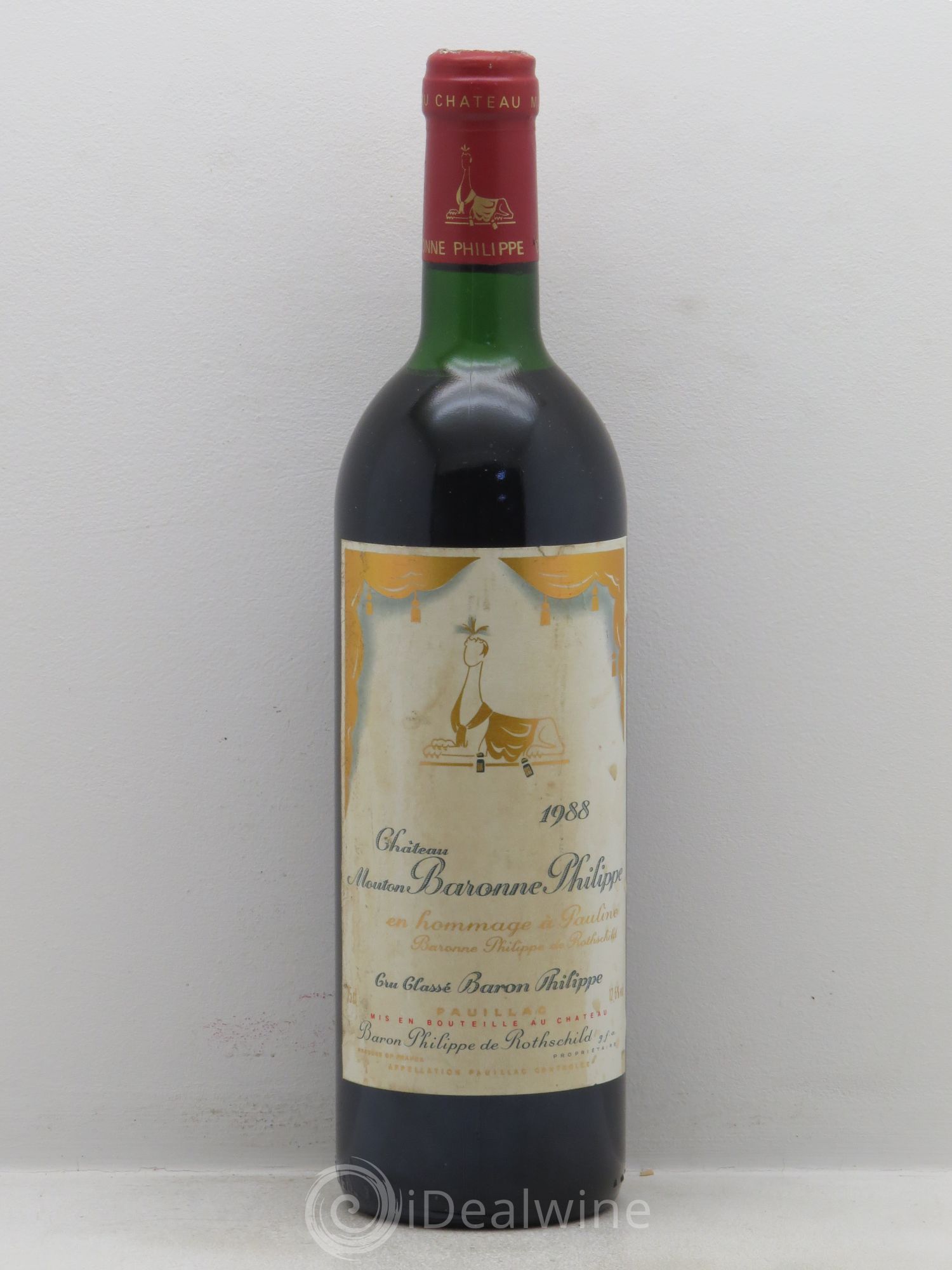 Château d' Armailhac - Mouton Baron(ne) Philippe 5ème Grand Cru Classé 1988 - Lot de 1 bouteille - 0
