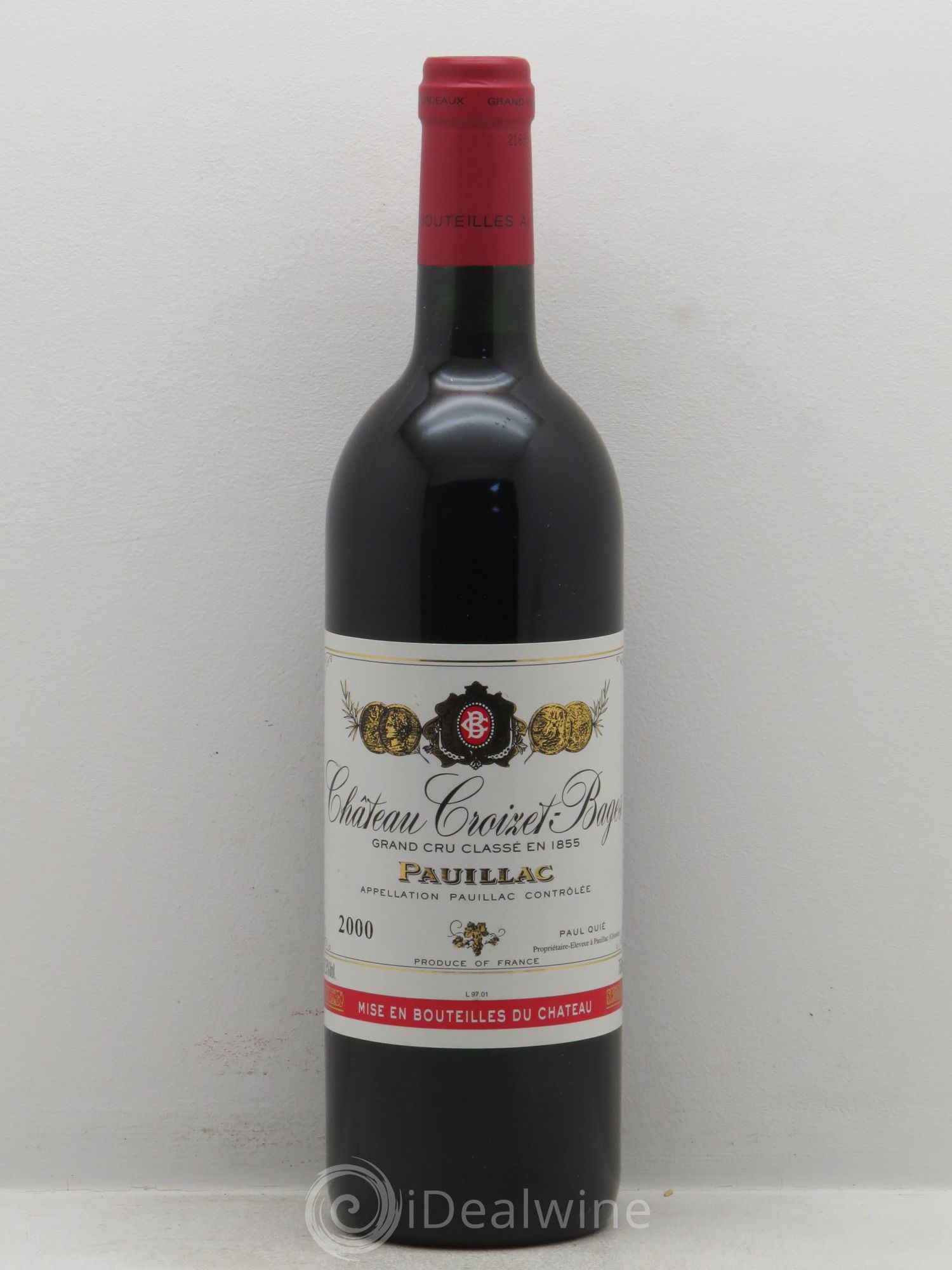 Château Croizet Bages 5ème Grand Cru Classé 2000 - Lot de 1 bouteille - 0