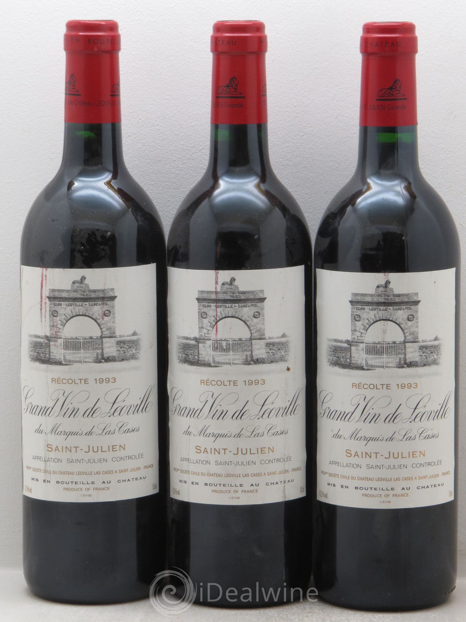 Château Léoville Las Cases 2ème Grand Cru Classé 1993 - Lot de 3 bouteilles - 0