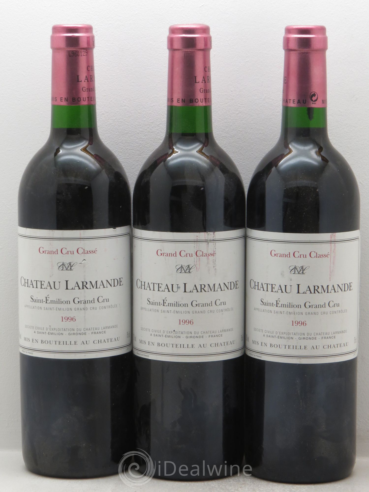 Château Larmande Grand Cru Classé 1996 - Lot de 3 bouteilles - 0