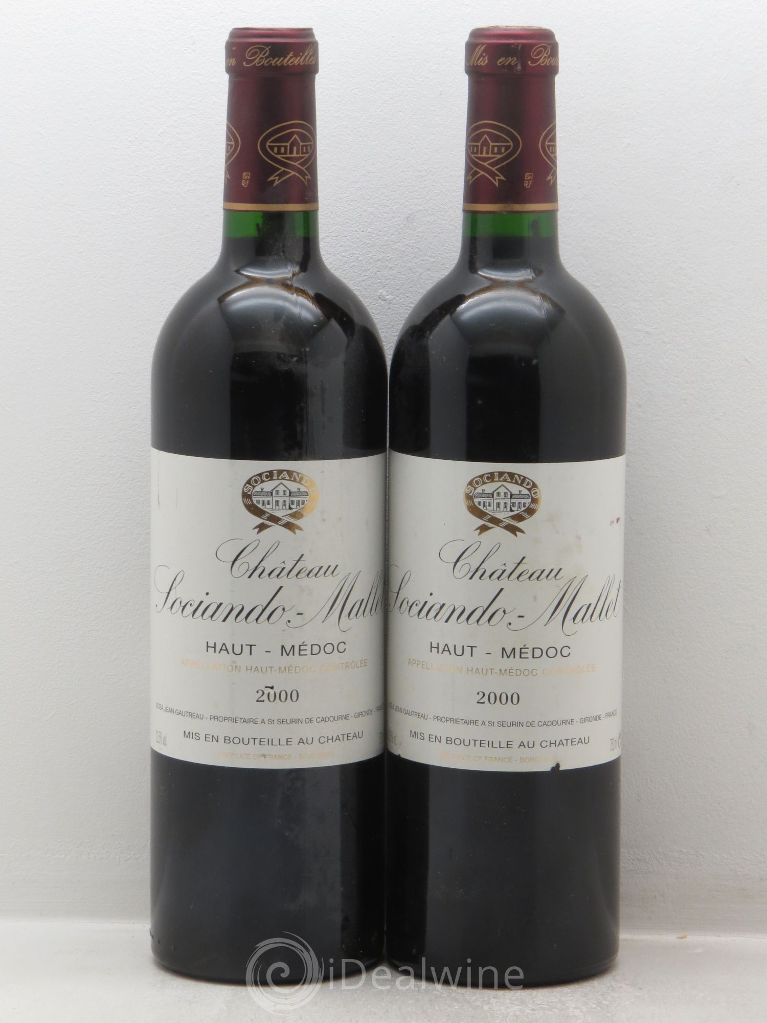 Château Sociando Mallet 2000 - Lot de 2 bouteilles - 0