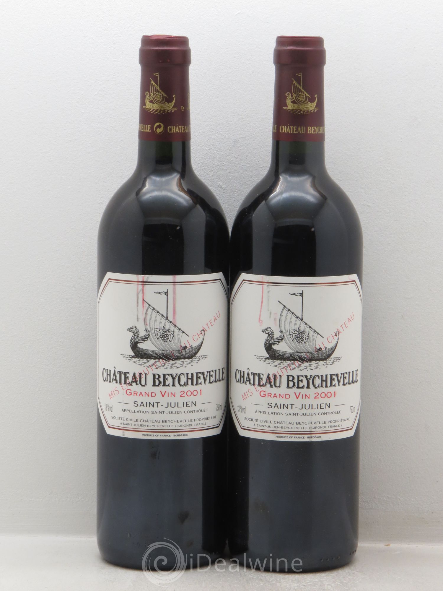 Château Beychevelle 4ème Grand Cru Classé 2001 - Lot de 2 bouteilles - 0