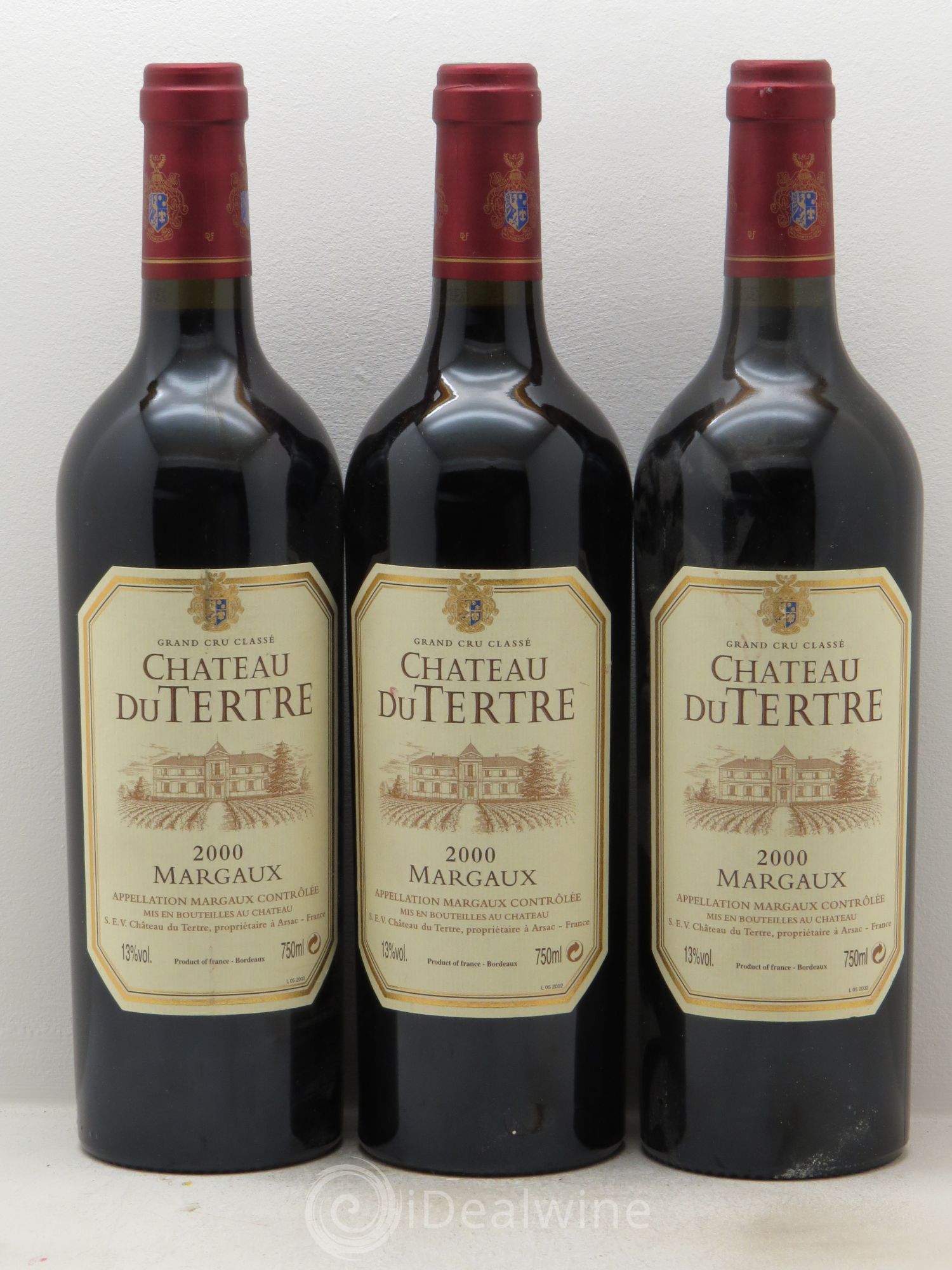 Château du Tertre 5ème Grand Cru Classé 2000 - Lot de 3 bouteilles - 0