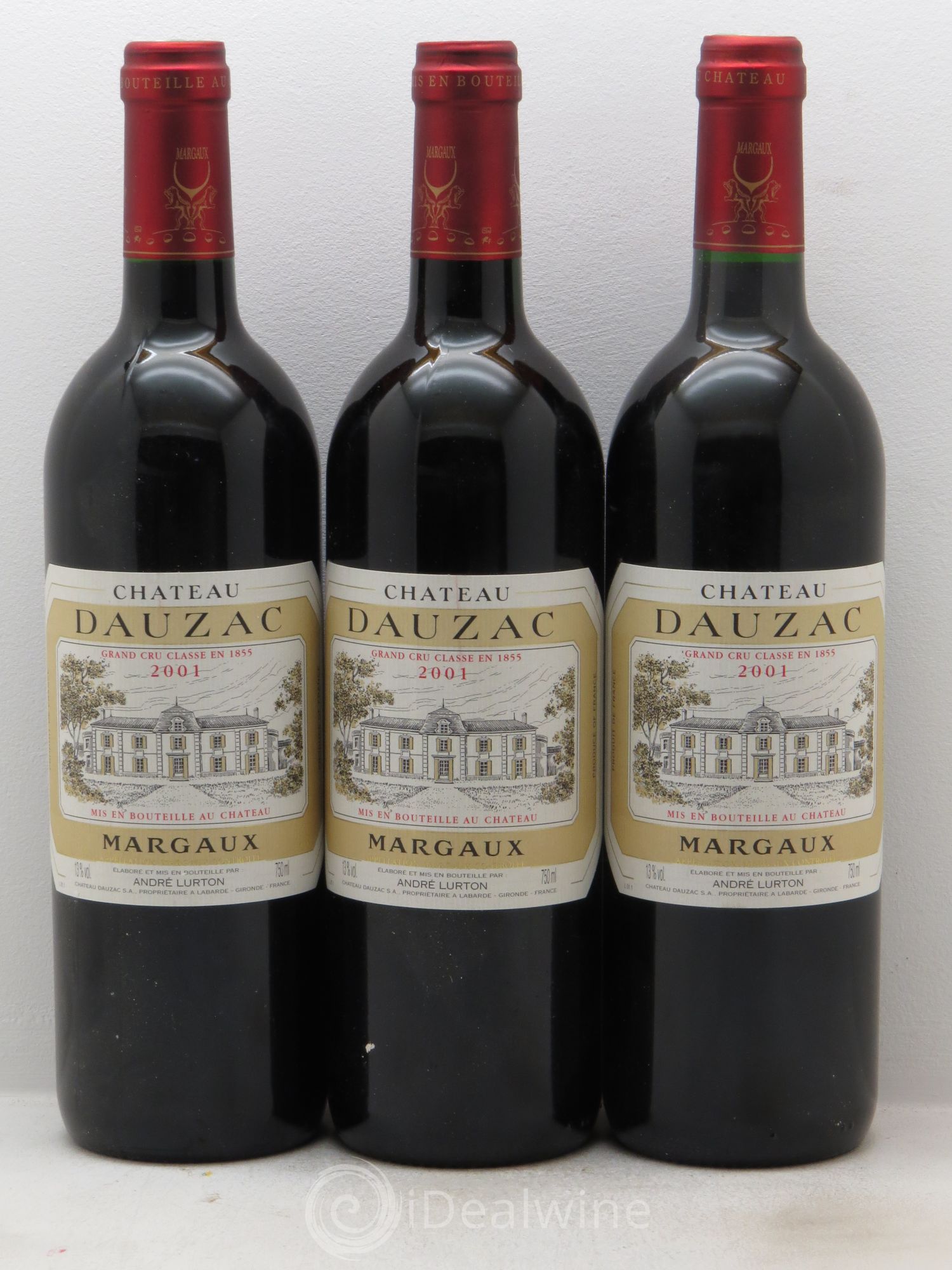 Château Dauzac 5ème Grand Cru Classé 2001 - Lot de 3 bouteilles - 0