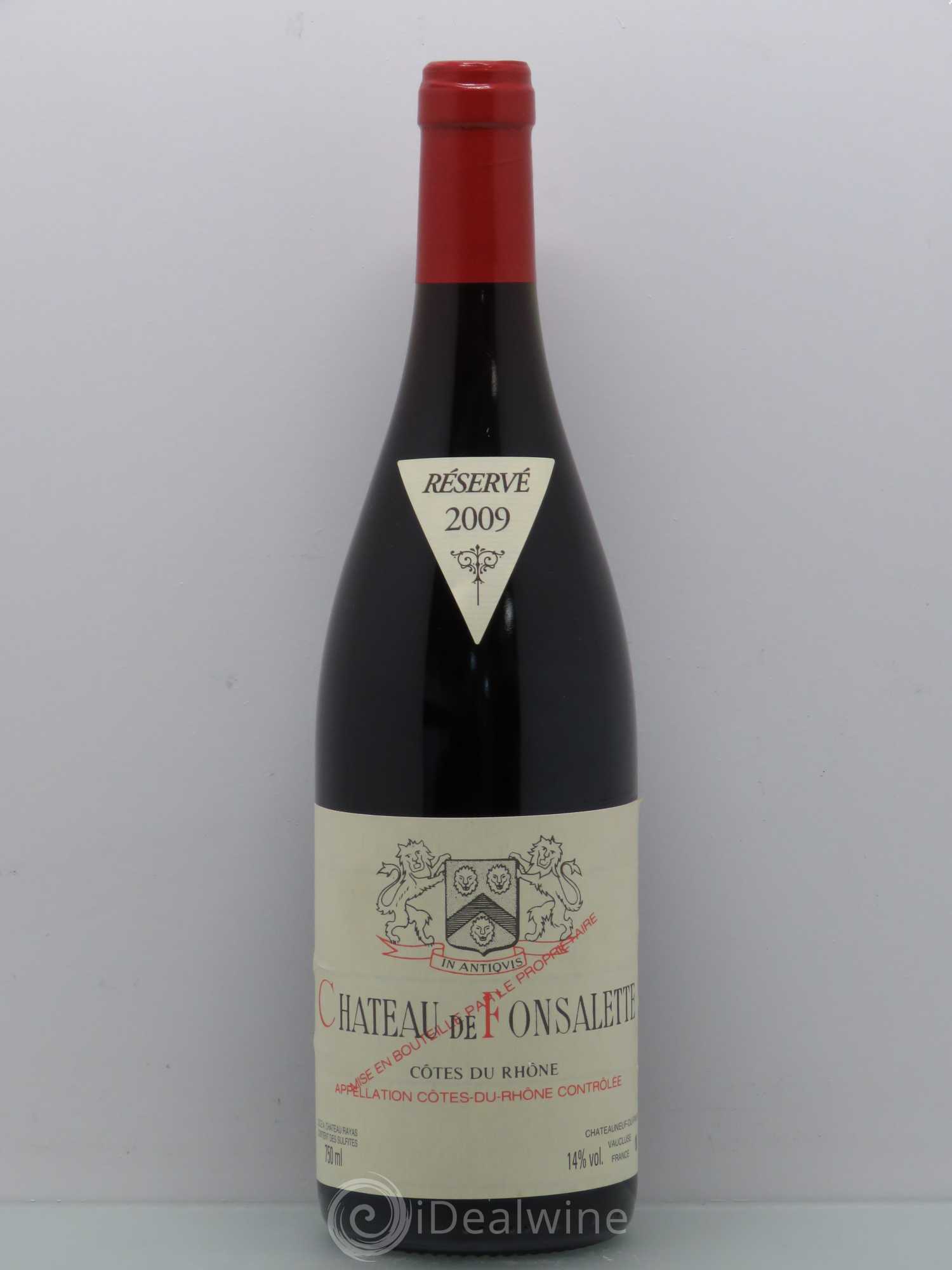 Côtes-du-Rhône Château de Fonsalette Emmanuel Reynaud 2009 - Lot de 1 bouteille - 0