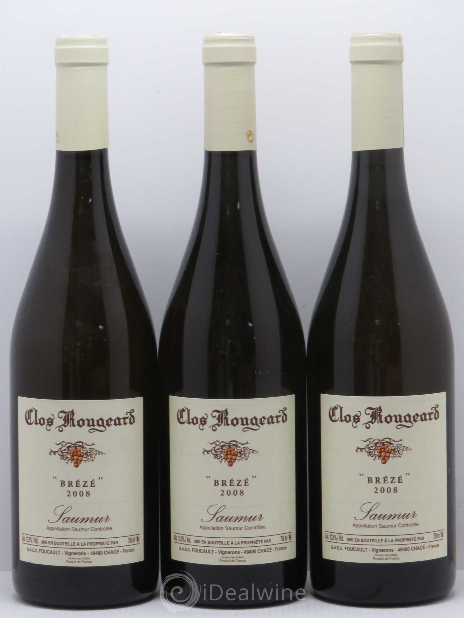 Saumur Brézé Clos Rougeard 2008 - Lot de 3 bouteilles - 0