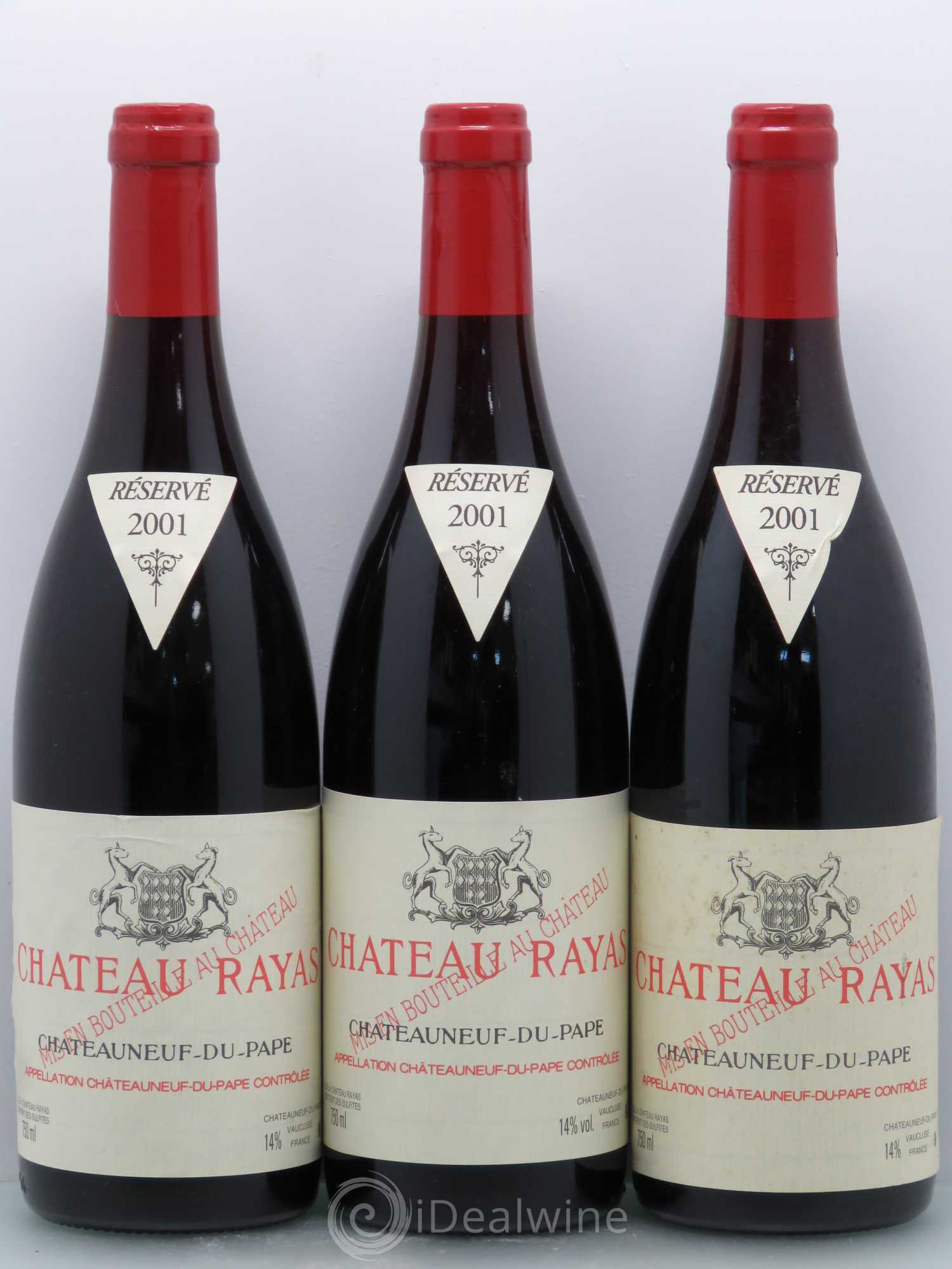 Châteauneuf-du-Pape Château Rayas Emmanuel Reynaud 2001 - Lot de 3 bouteilles - 0