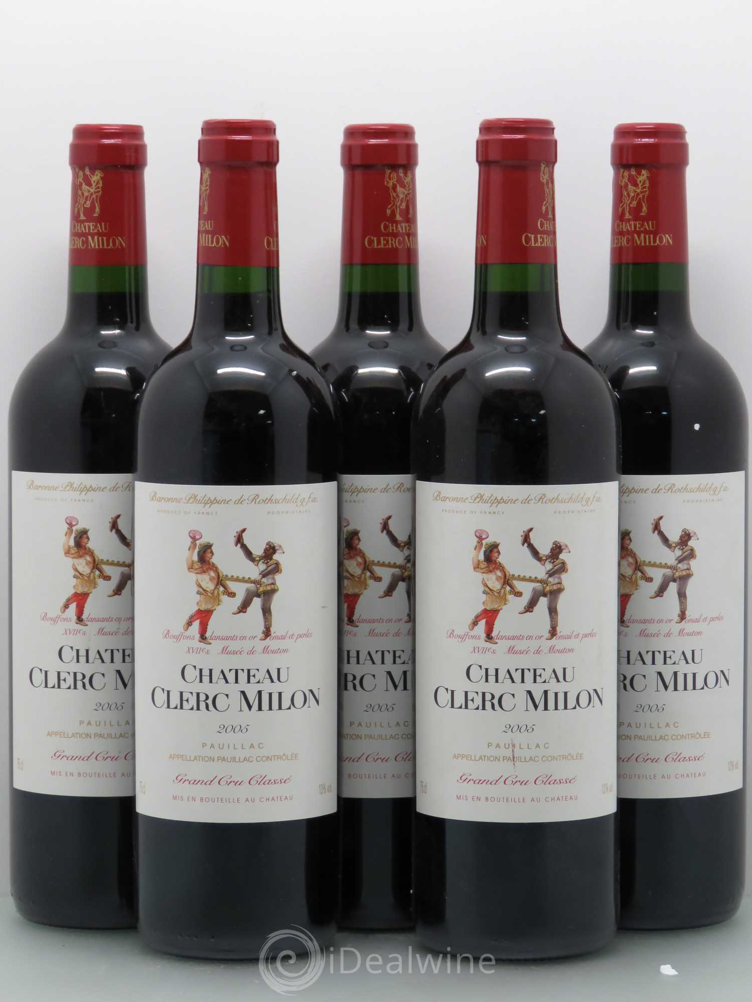Château Clerc Milon 5ème Grand Cru Classé 2005 - Lot de 5 bouteilles - 0
