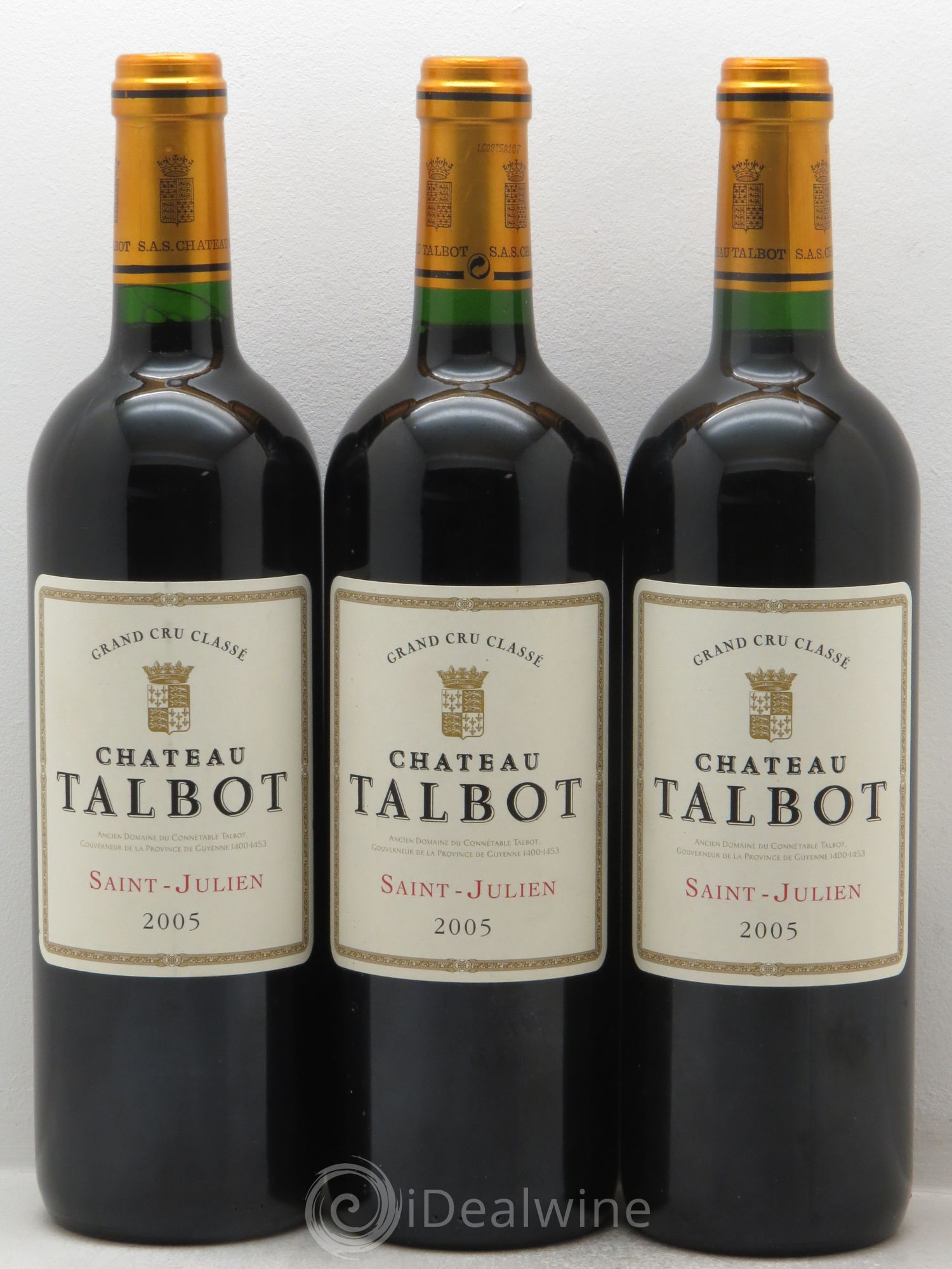 Château Talbot 4ème Grand Cru Classé 2005 - Lot de 3 bouteilles - 0