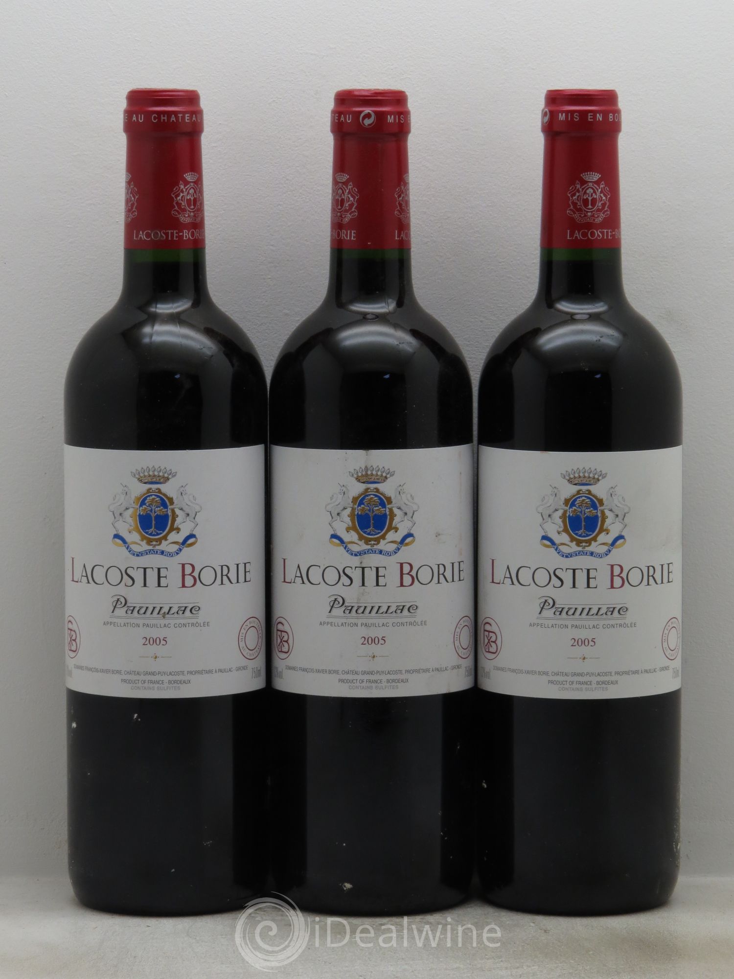 Lacoste Borie 2005 - Lot de 3 bouteilles - 0