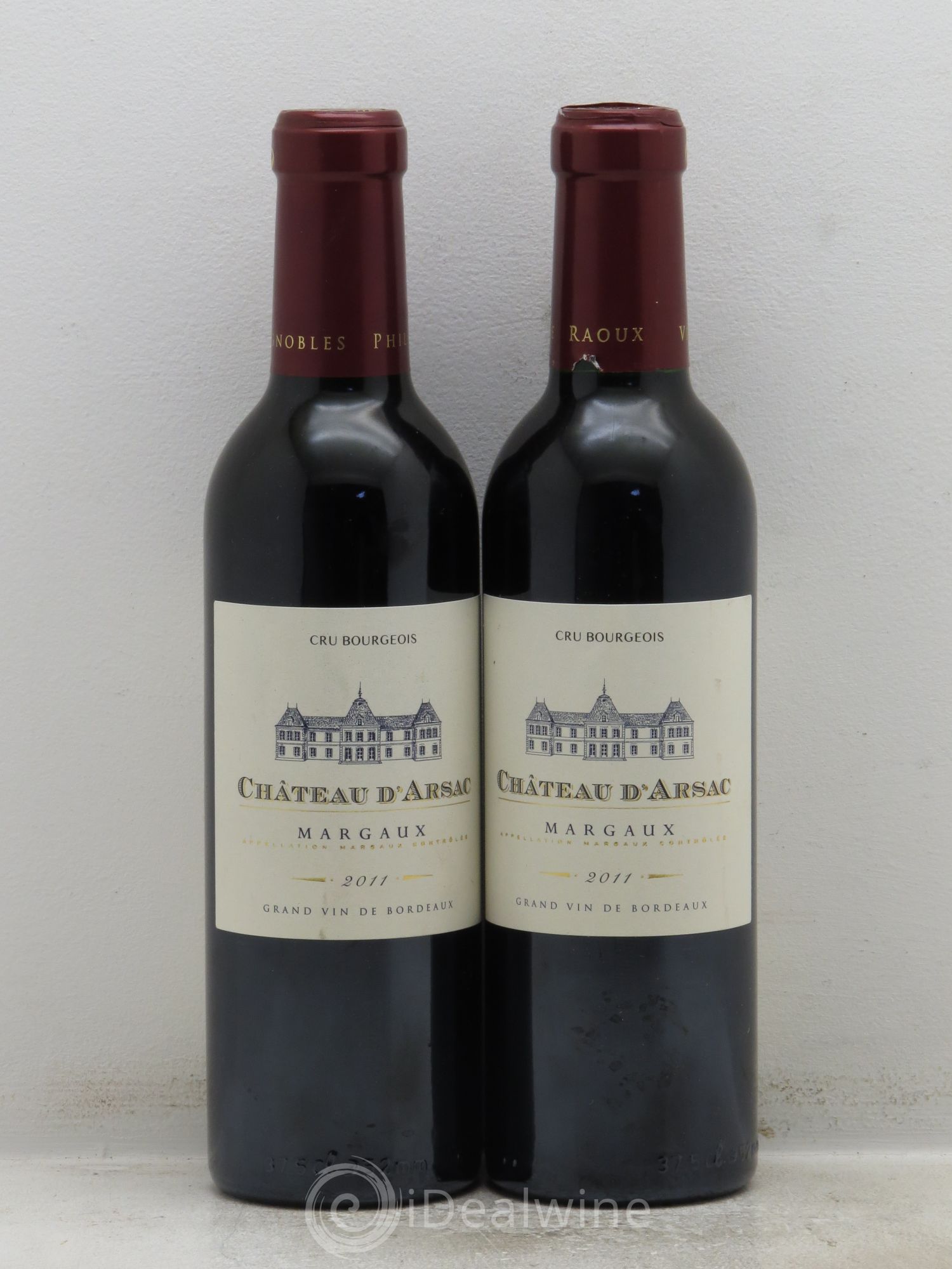Château d' Arsac Cru Bourgeois 2011 - Lot de 2 demi bouteilles - 0