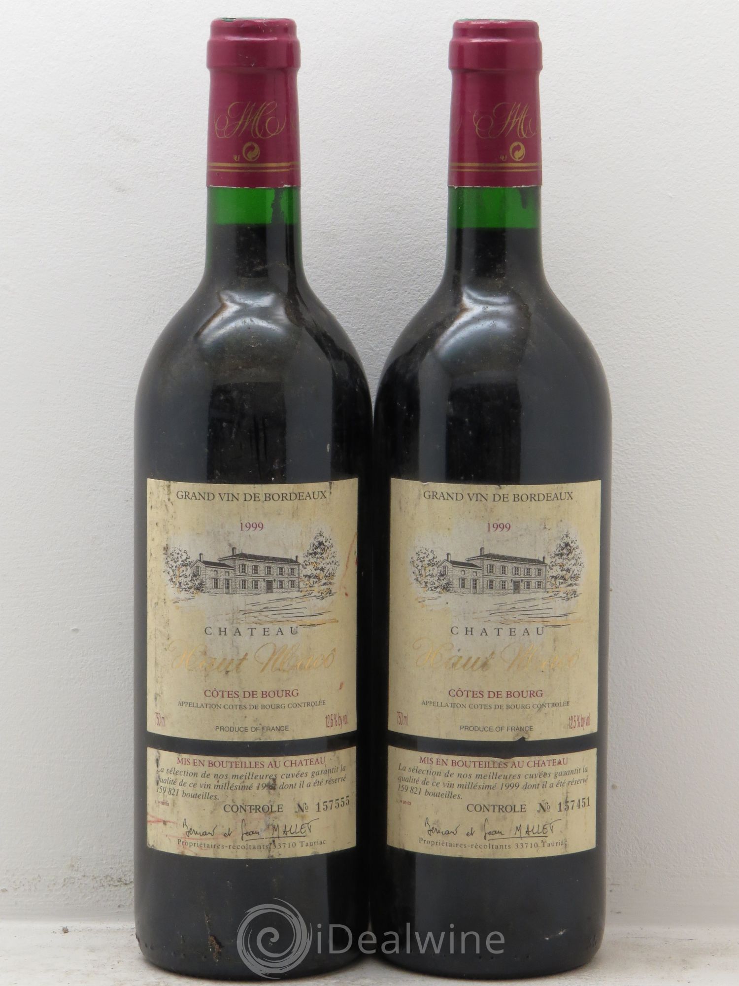 Côtes de Bourg Château Haut Maco 1999 - Posten von 2 Flaschen - 0
