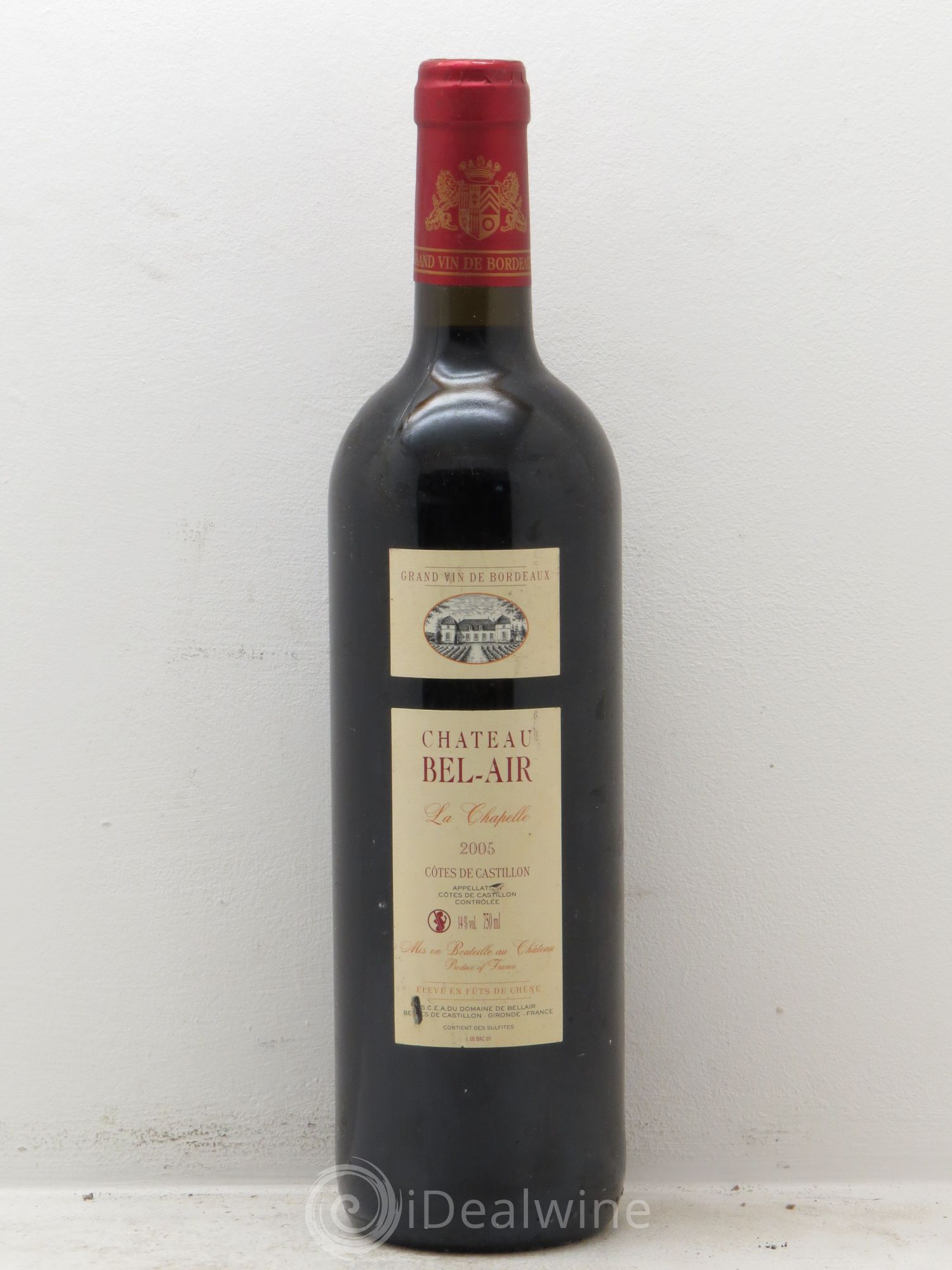 Castillon-Côtes-de-Bordeaux (Côtes-de-Castillon) Château Bel-Air La Chapelle 2005 - Posten von 1 Flasche - 0