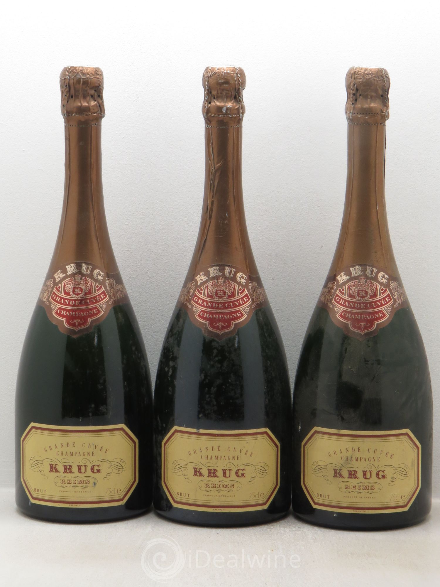 Grande Cuvée Brut Krug (années 82-83 à 95) - Lot of 3 bottles - 0