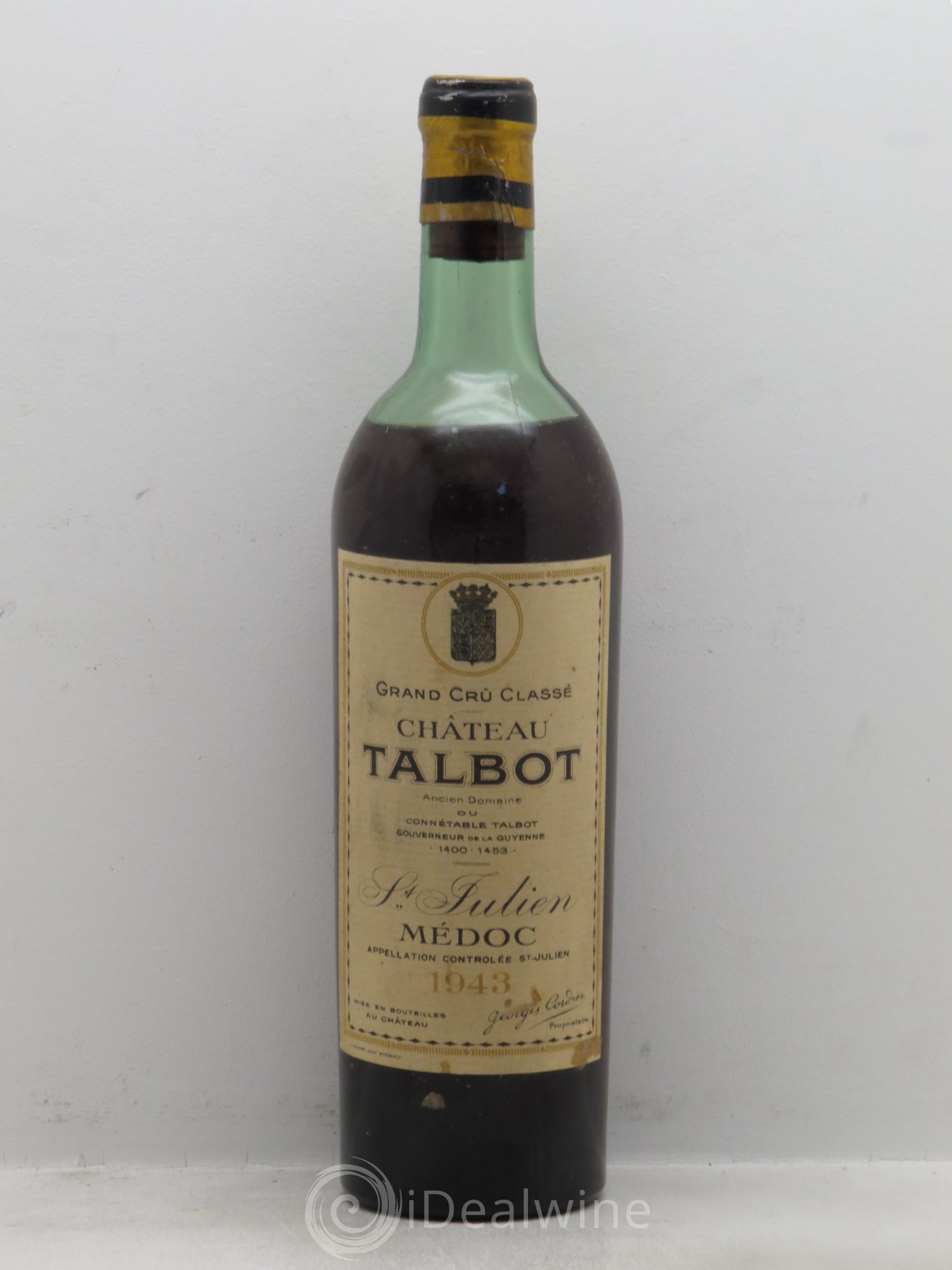 Château Talbot 4ème Grand Cru Classé 1943 - Lot de 1 bouteille - 0