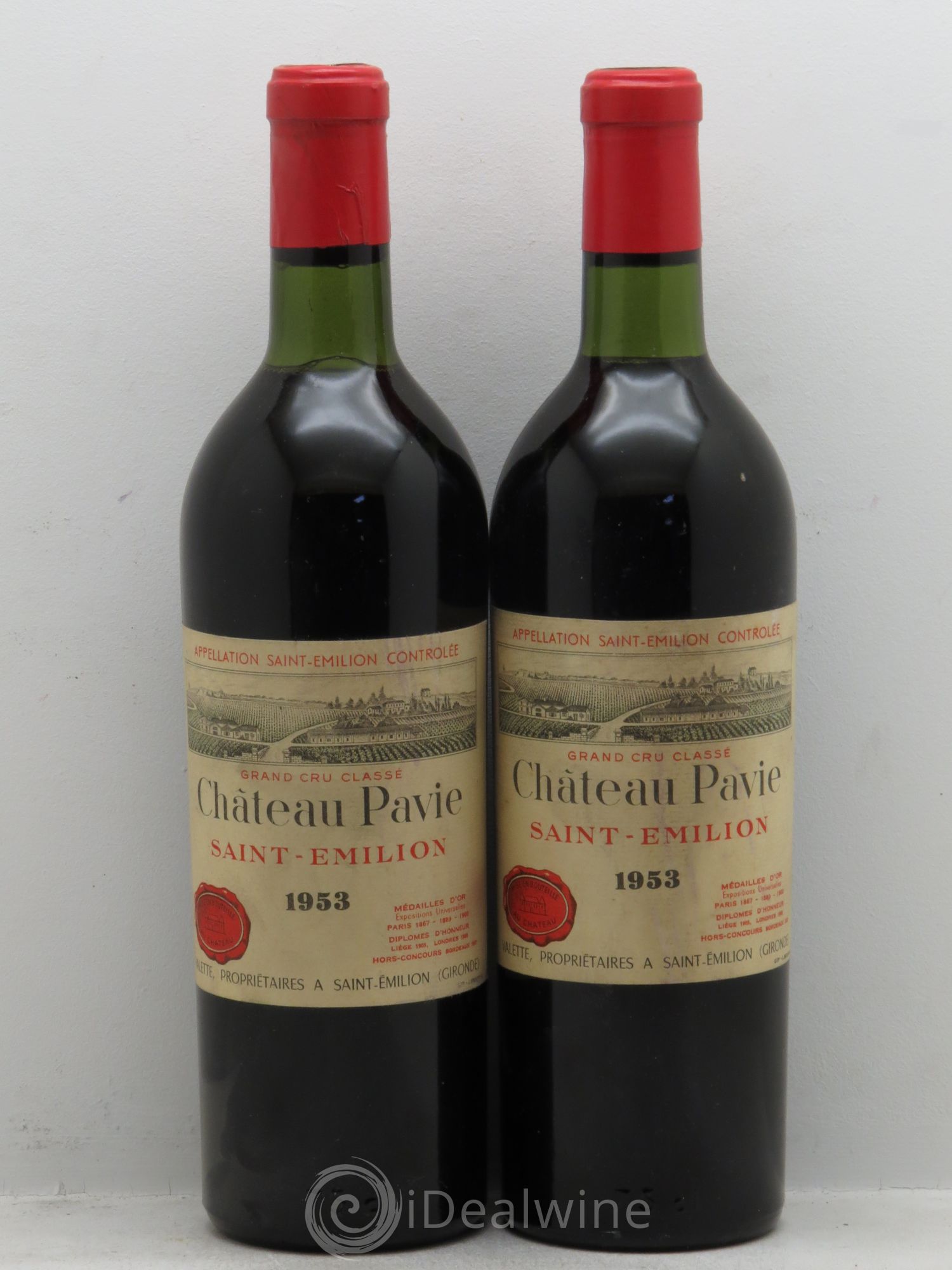 Château Pavie 1er Grand Cru Classé A 1953 - Lot de 2 bouteilles - 0