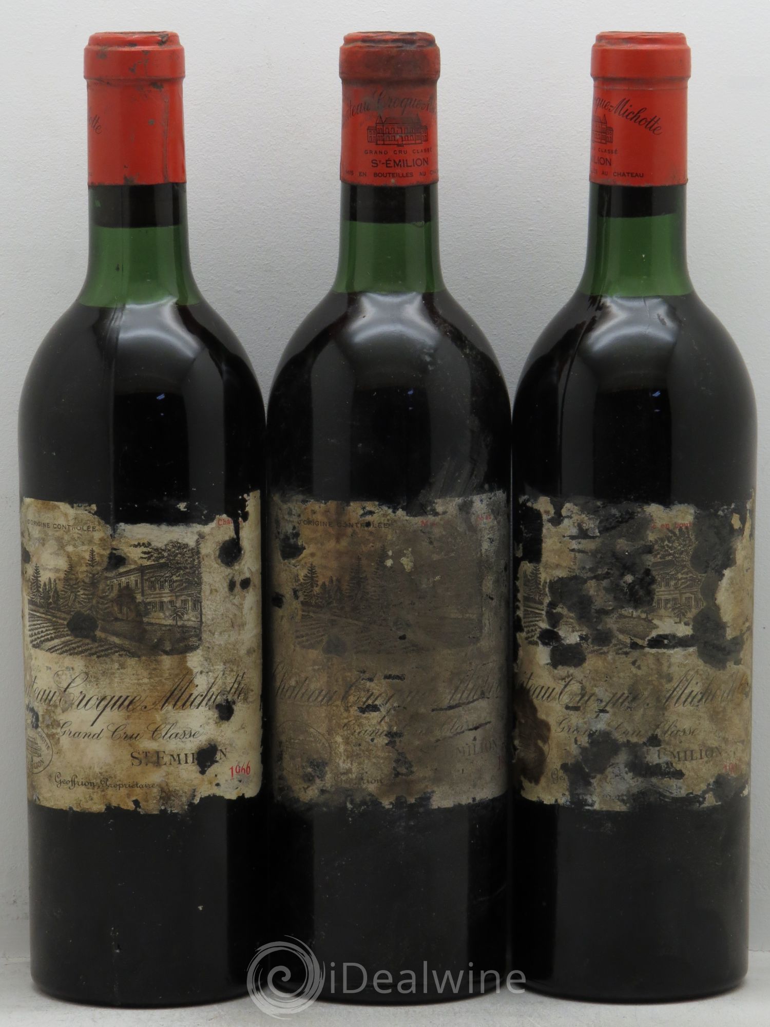 Château Croque Michotte 1966 - Lot de 3 bouteilles - 0