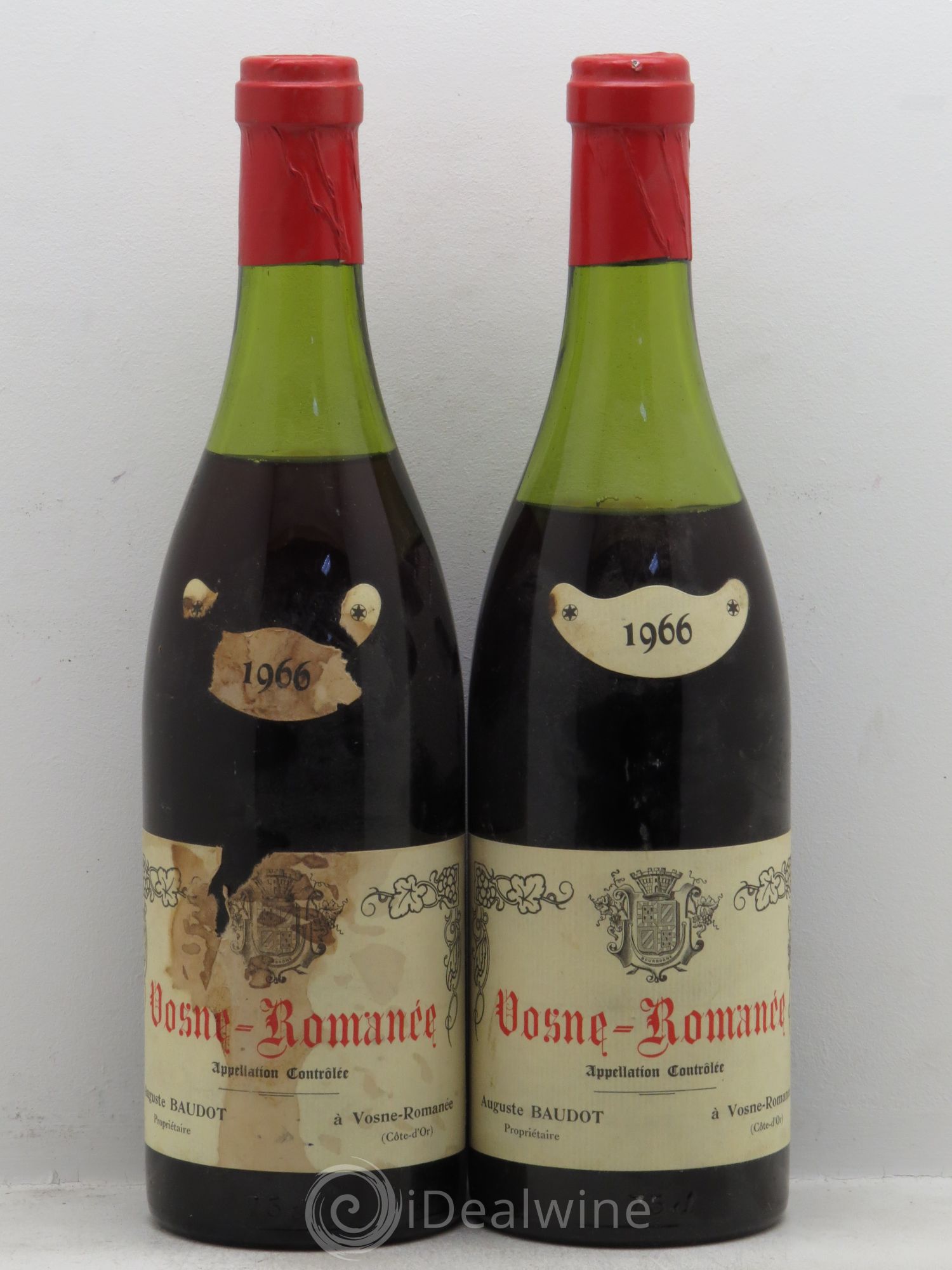 Vosne-Romanée A.Boudot 1966 - Lot de 2 bouteilles - 0