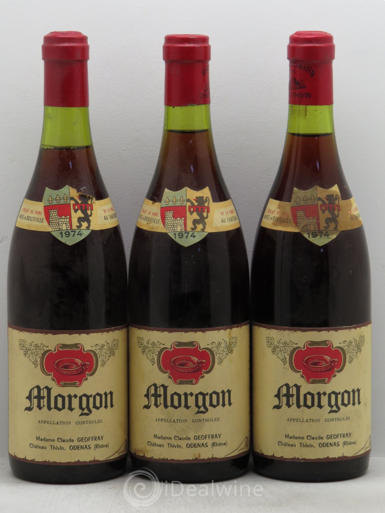 Morgon Château Thivin 1974 - Posten von 3 Flaschen - 0