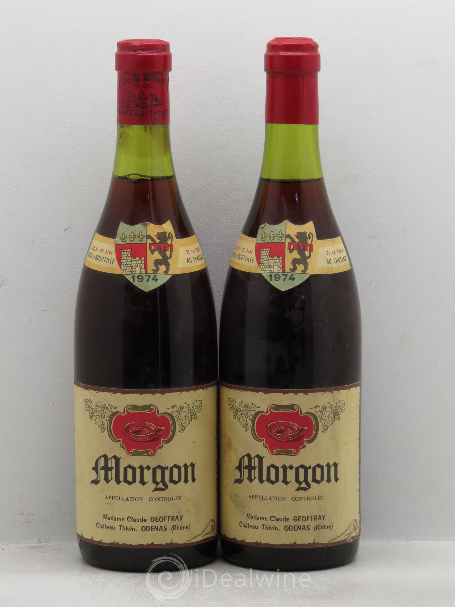 Morgon Château Thivin 1974 - Posten von 2 Flaschen - 0