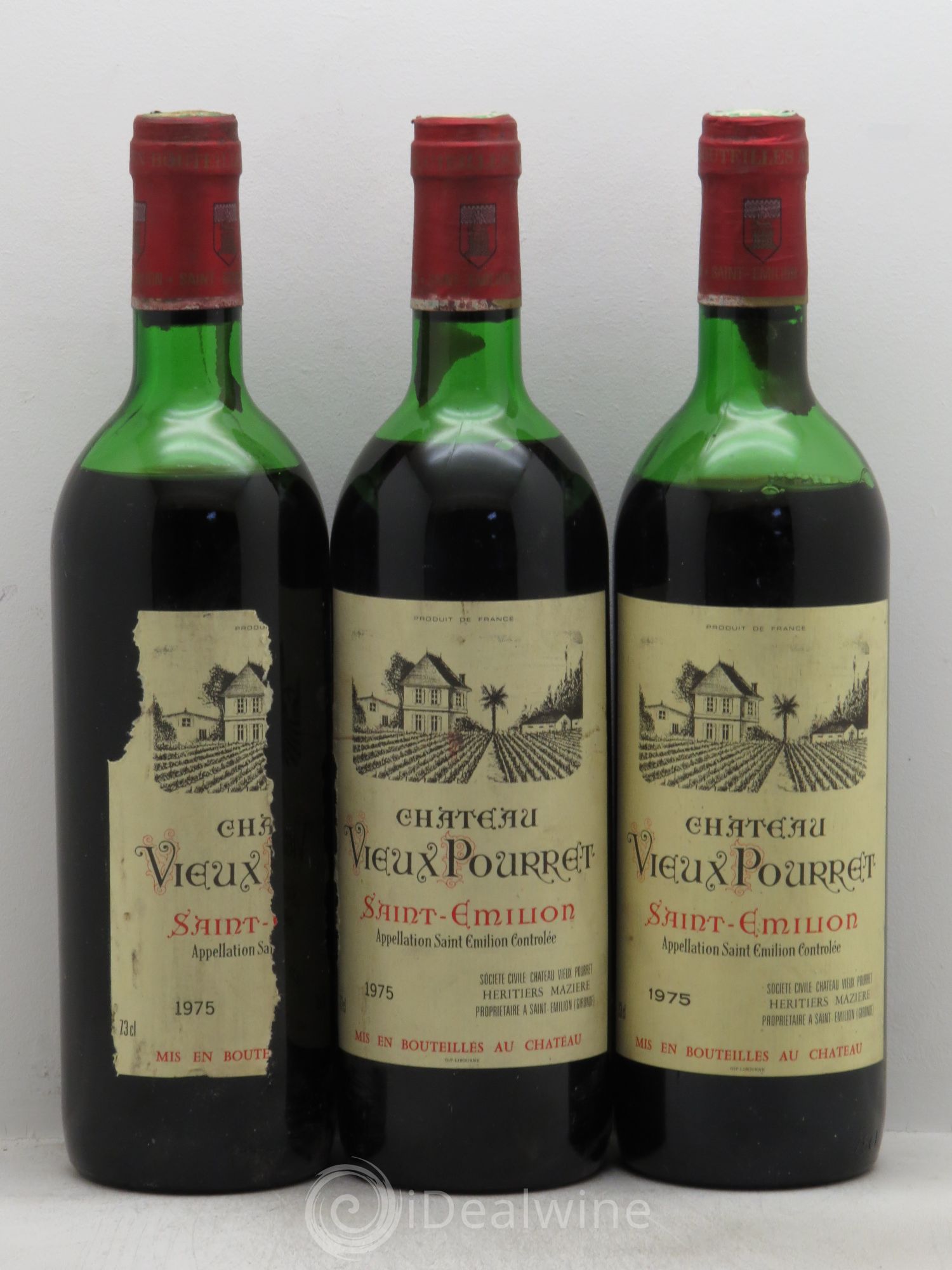 Saint-Émilion Château Vieux Pourret (sans prix de réserve-no reserve) 1975 - Posten von 3 Flaschen - 0