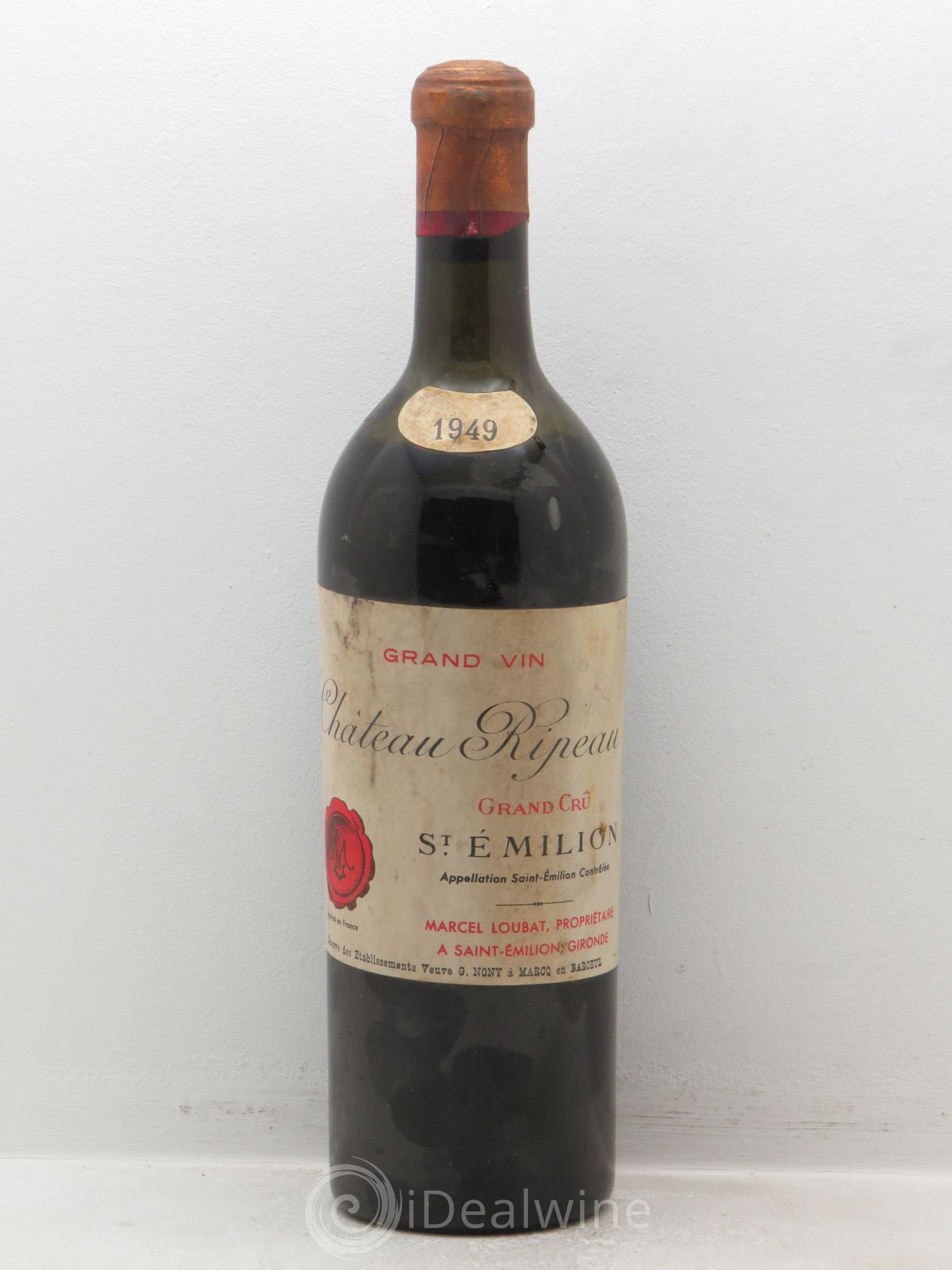 Château Ripeau Grand Cru Classé 1949 - Posten von 1 Flasche - 0