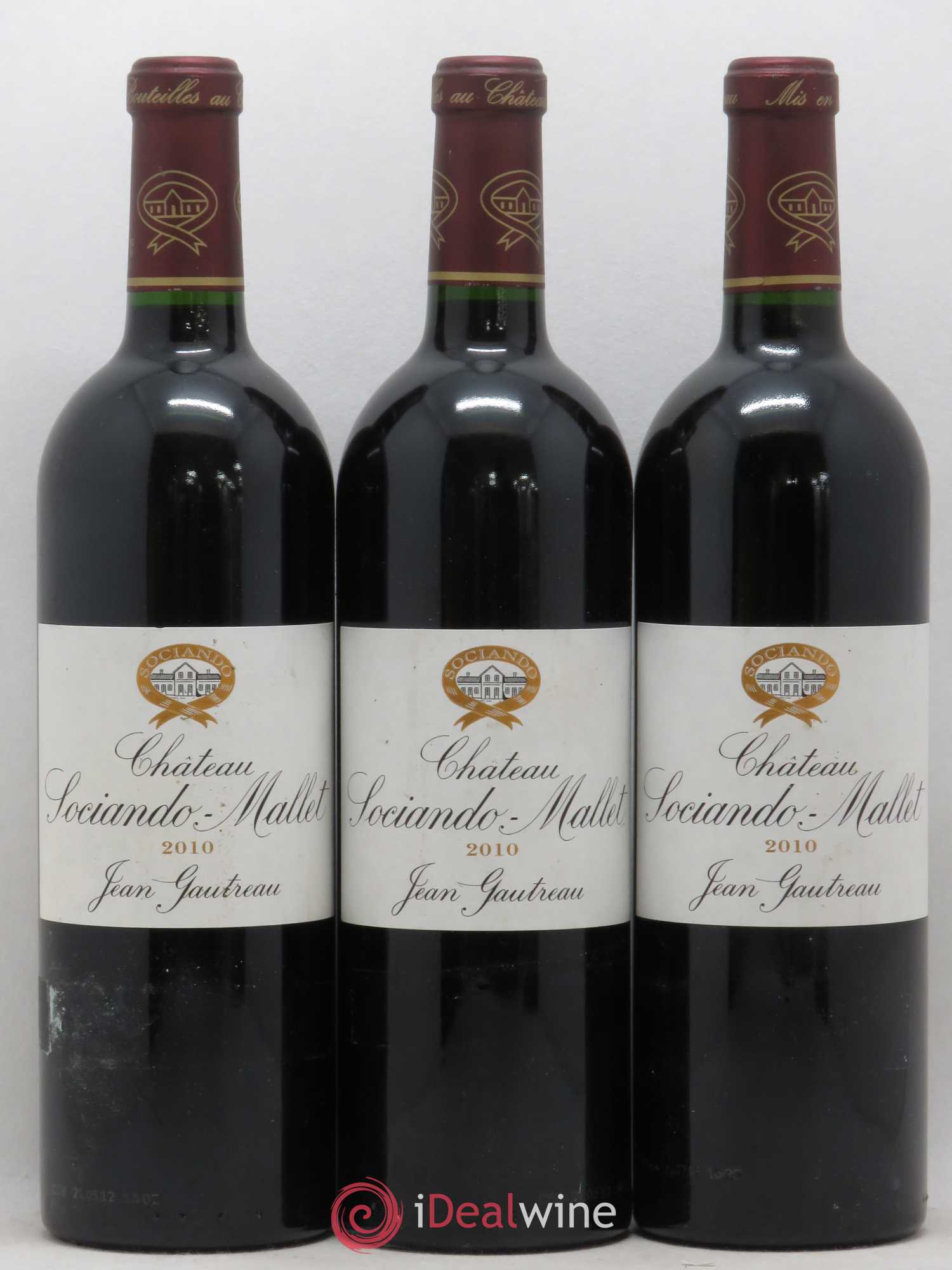 Château Sociando Mallet 2010 - Lot de 3 bouteilles - 0