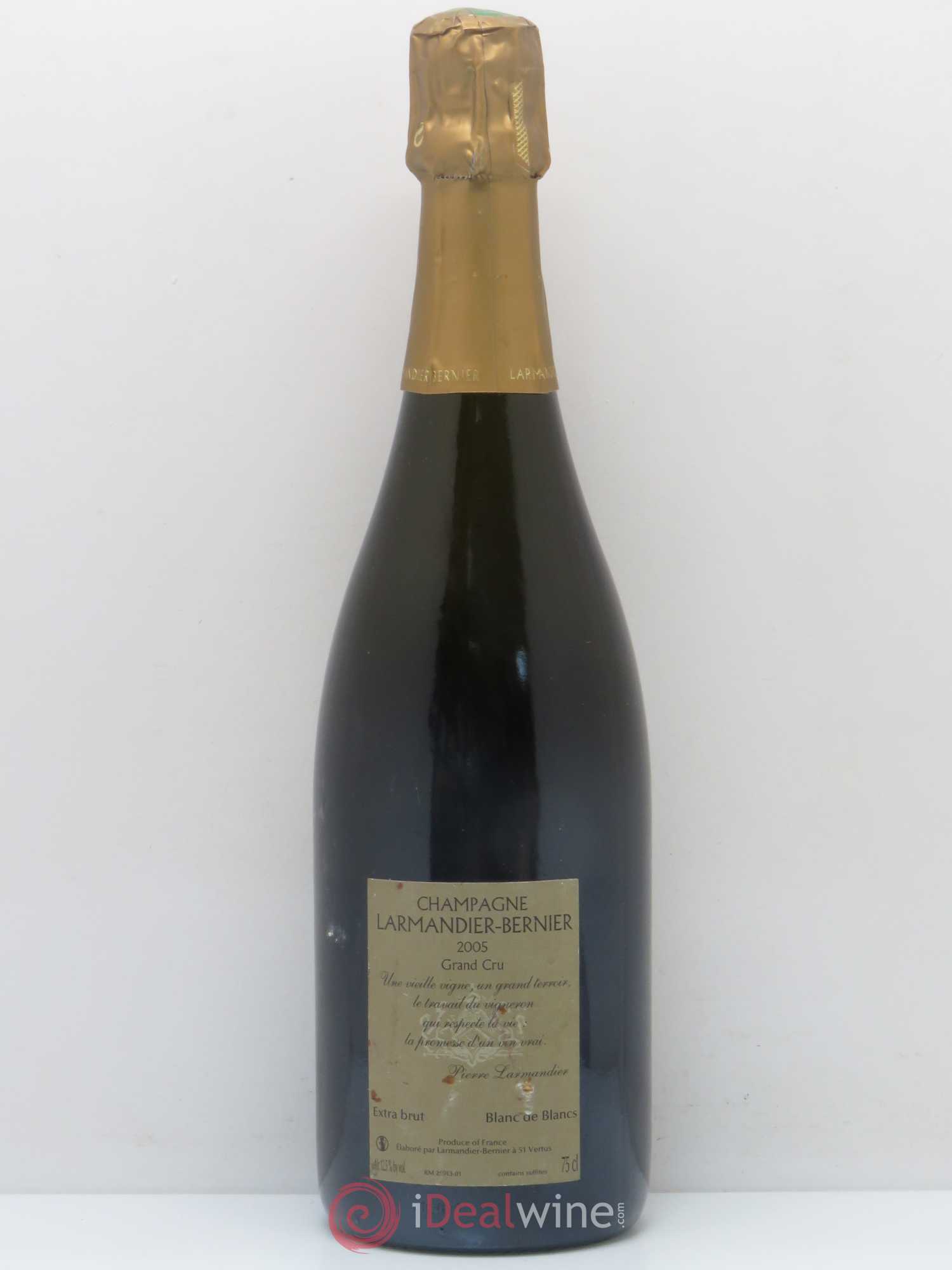 Vieille Vigne de Cramant Grand Cru Extra-Brut Larmandier-Bernier Blanc de Blancs 2005 - Lot de 1 bouteille - 1