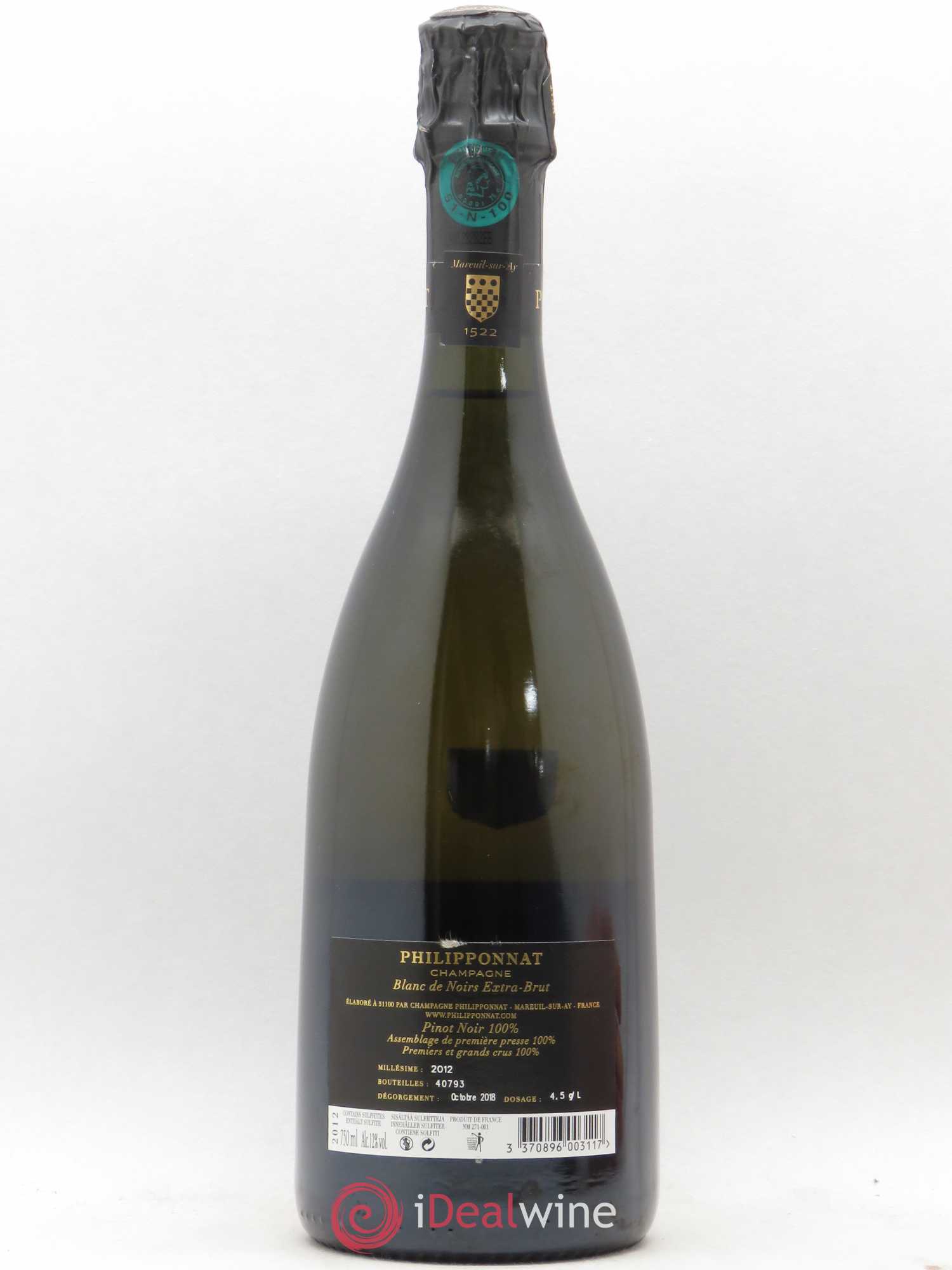 Blanc de Noirs Extra-Brut Philipponnat Blanc de Noirs Extra Brut 2012 - Posten von 1 Flasche - 1