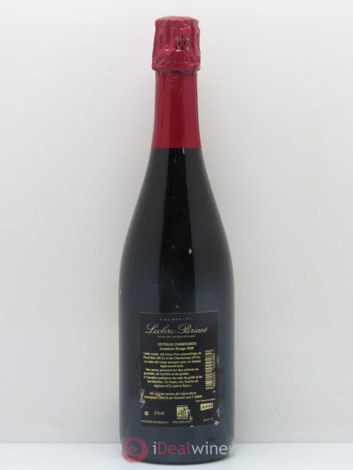 Divers Coteaux champenois Cumières Rouge Leclerc Briant 2008 - Lot de 1 bouteille - 1