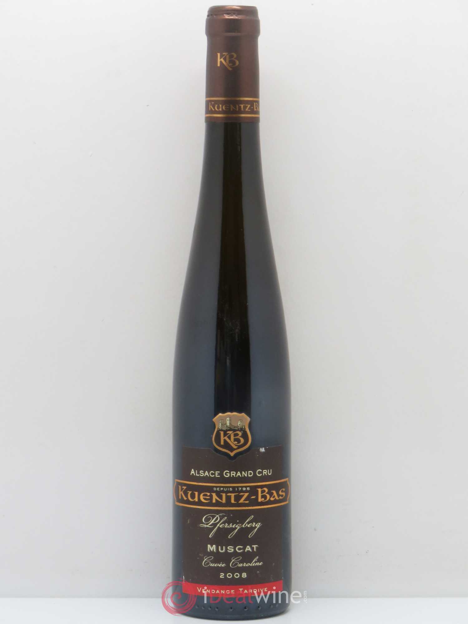 Alsace Pfersigberg Cuvée Caroline Vendanges tardives Kuentz bas 2008 - Posten von 1 Flasche - 0