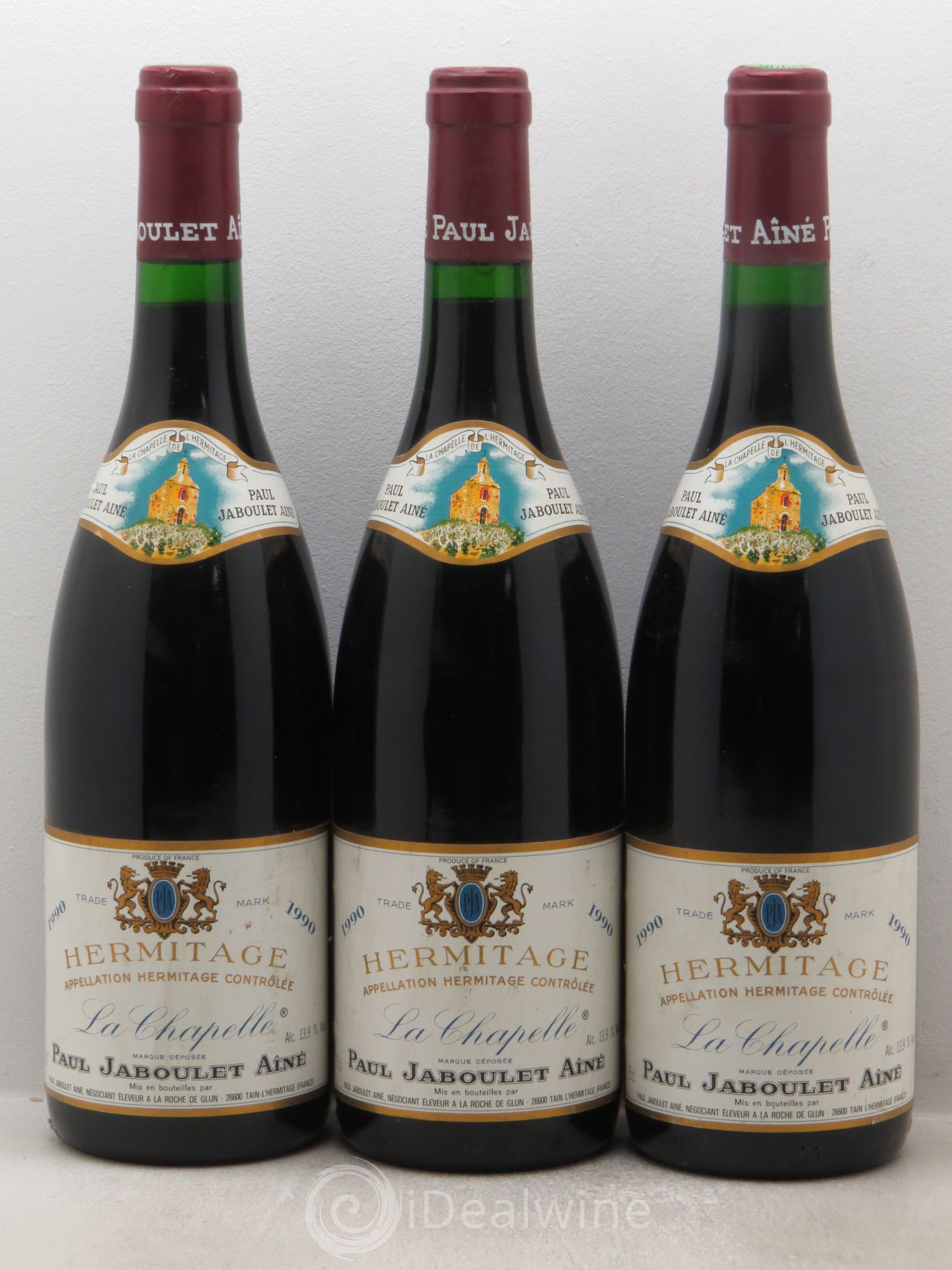 Hermitage La Chapelle Paul Jaboulet Ainé 1990 - Lot de 3 bouteilles - 0
