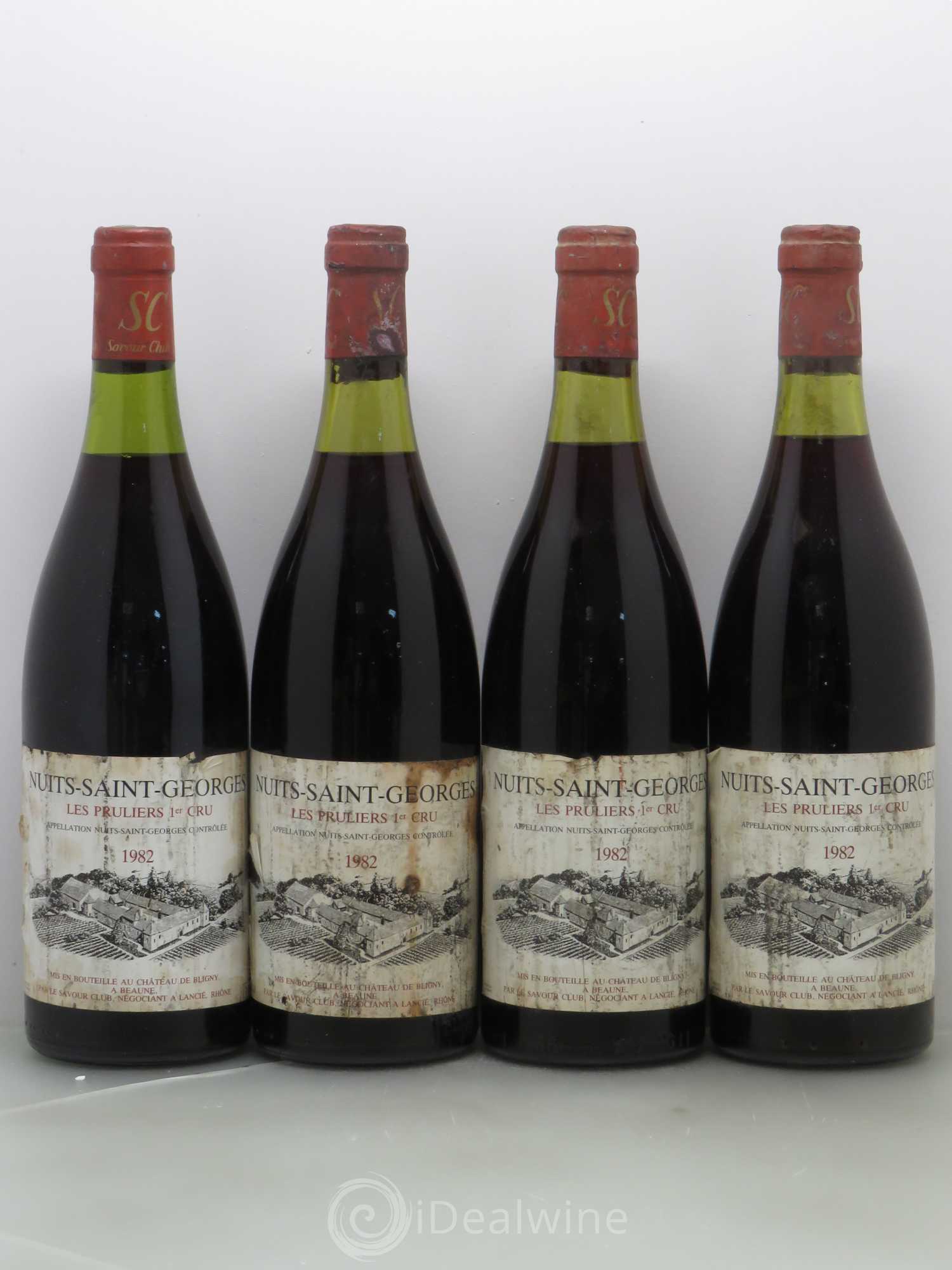 Nuits-Saint-Georges 1er Cru Les Pruliers Savour Club 1982 - Posten von 4 Flaschen - 0