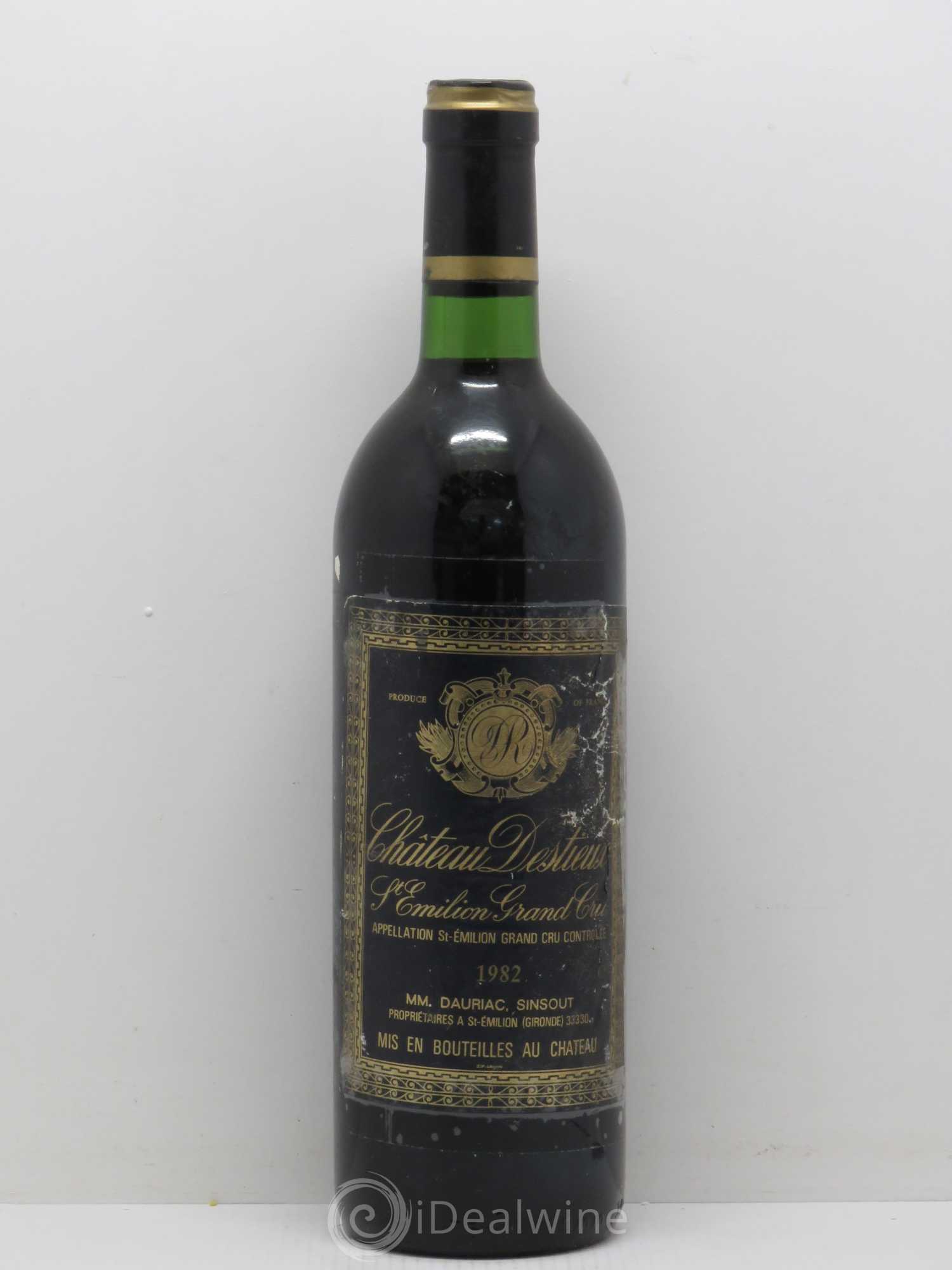 Château Destieux Grand Cru Classé 1982 - Lot de 1 bouteille - 0