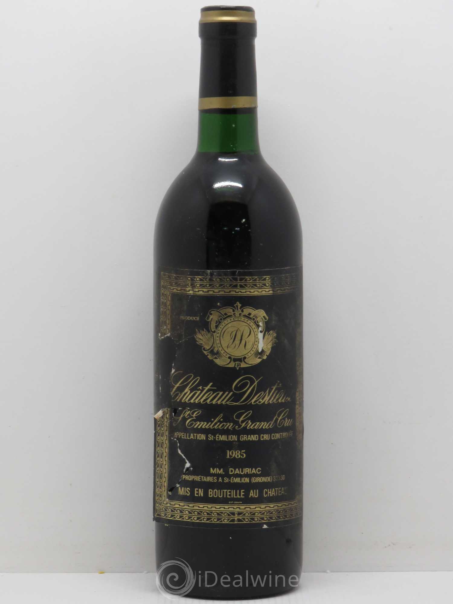Château Destieux Grand Cru Classé 1985 - Lot de 1 bouteille - 0