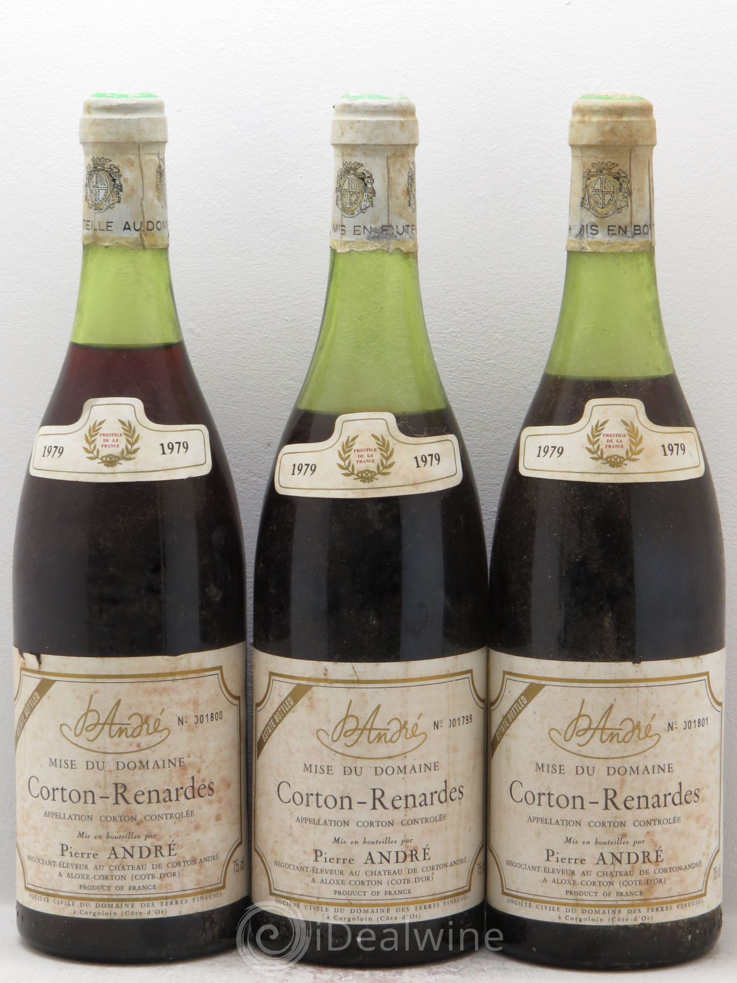 Corton Grand Cru Pierre André (sans prix de réserve) 1979 - Posten von 3 Flaschen - 0