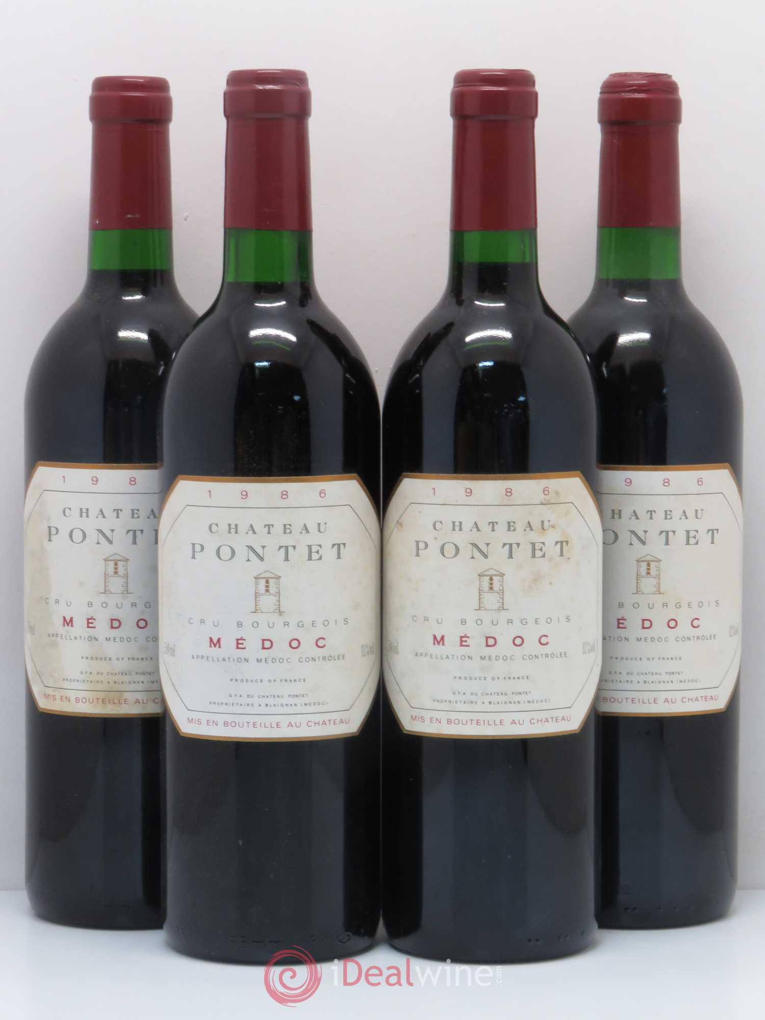 Château Pontey Cru Bourgeois (sans prix de réserve) 1986 - Lot de 4 bouteilles - 0