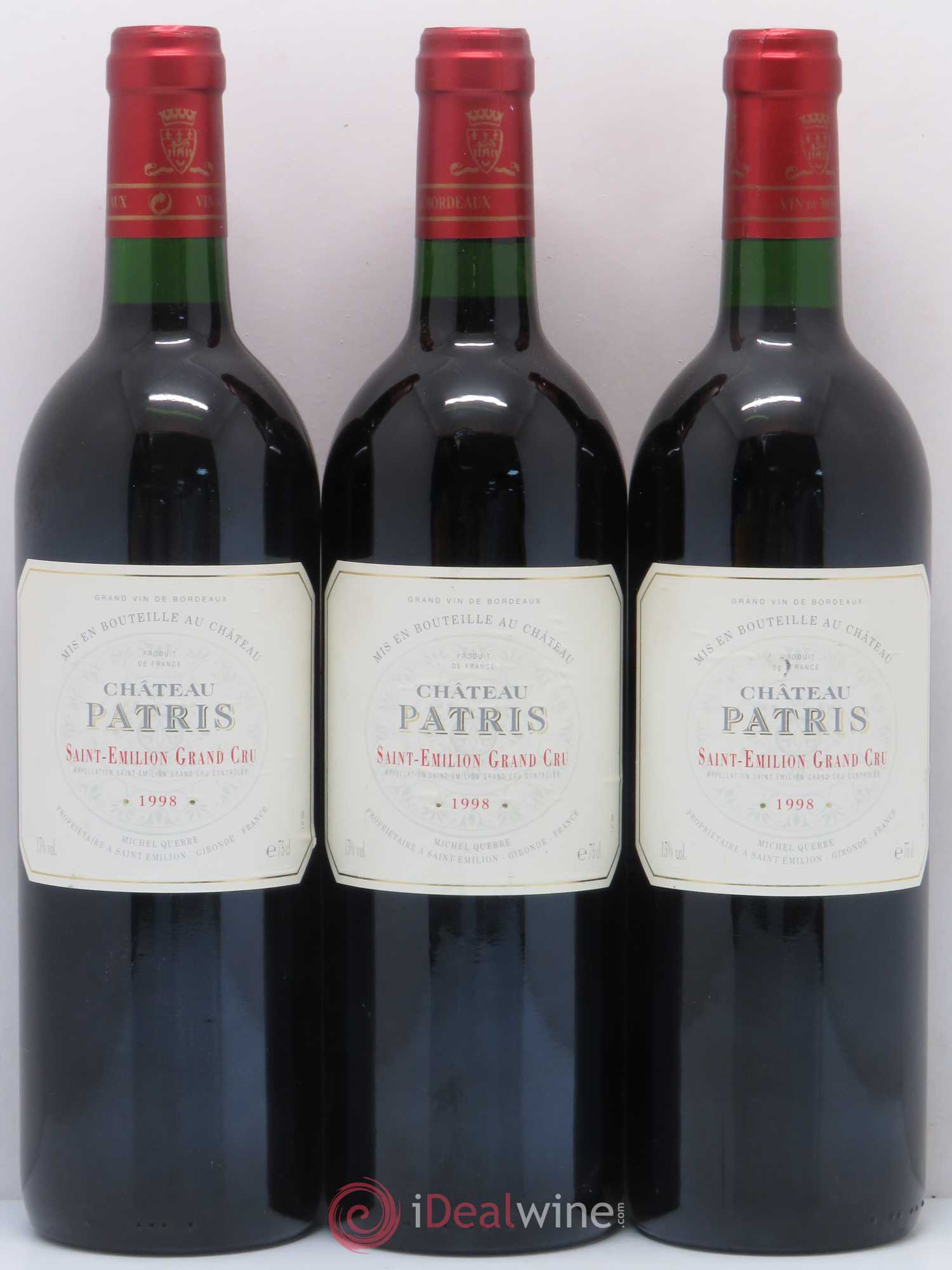 Château Patris 1998 - Lot de 3 bouteilles - 0