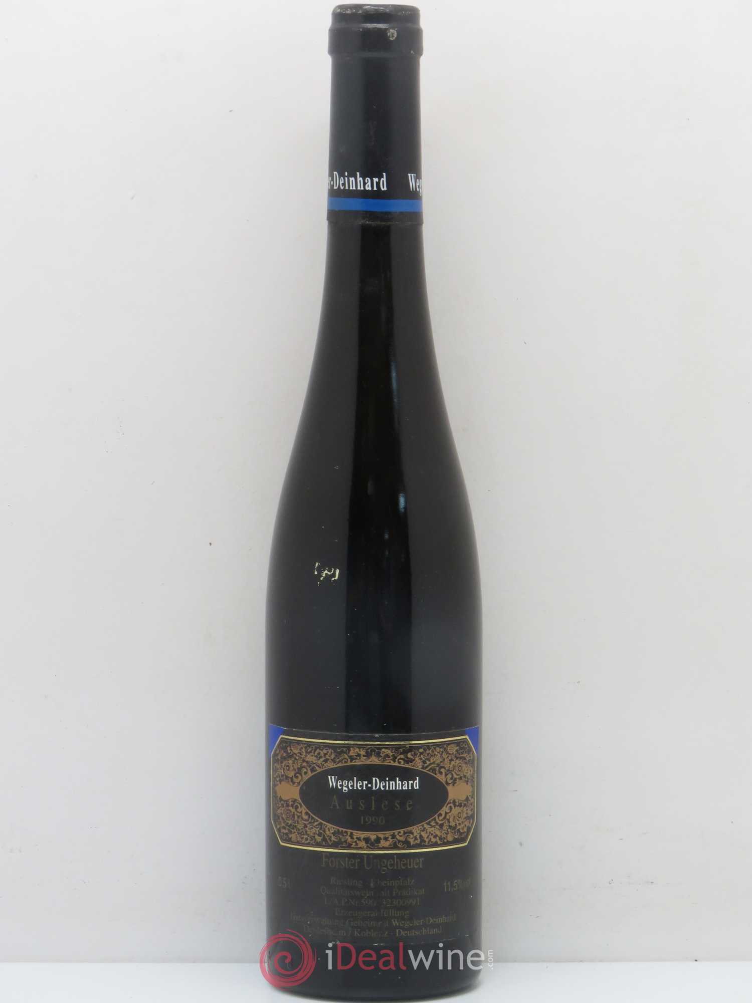 Riesling Wegeler Deinhard Auslese Forster Ungeheuer Pheinpfalz 1990 - Posten von 1 Demi-Flasche - 0