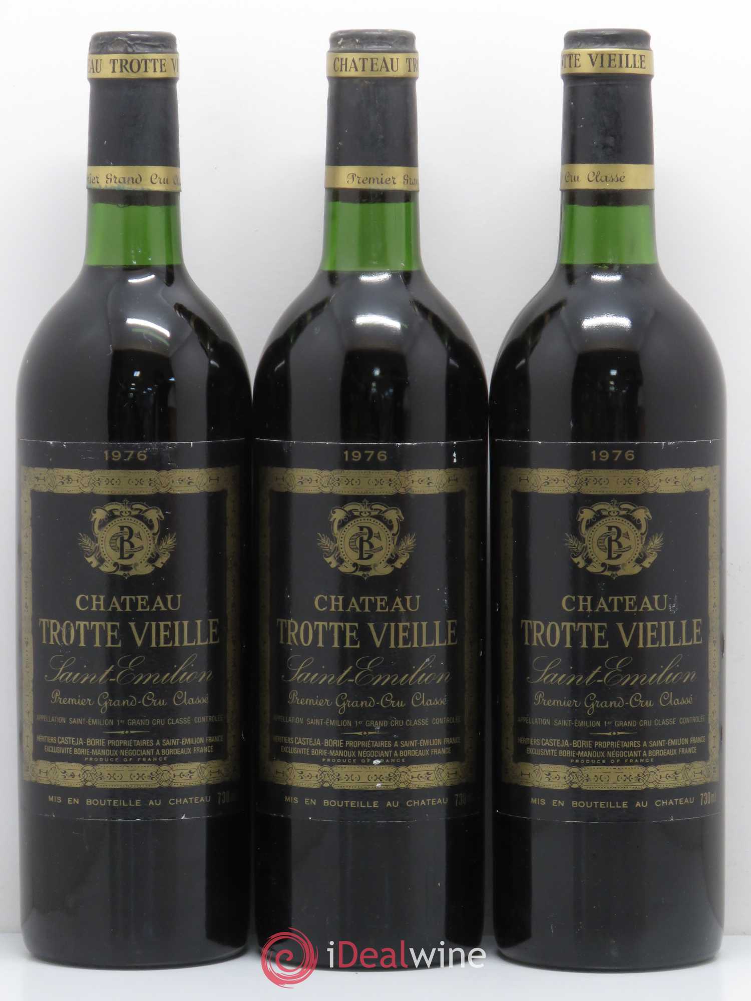Château Trotte Vieille 1er Grand Cru Classé B 1976 - Lot de 3 bouteilles - 0