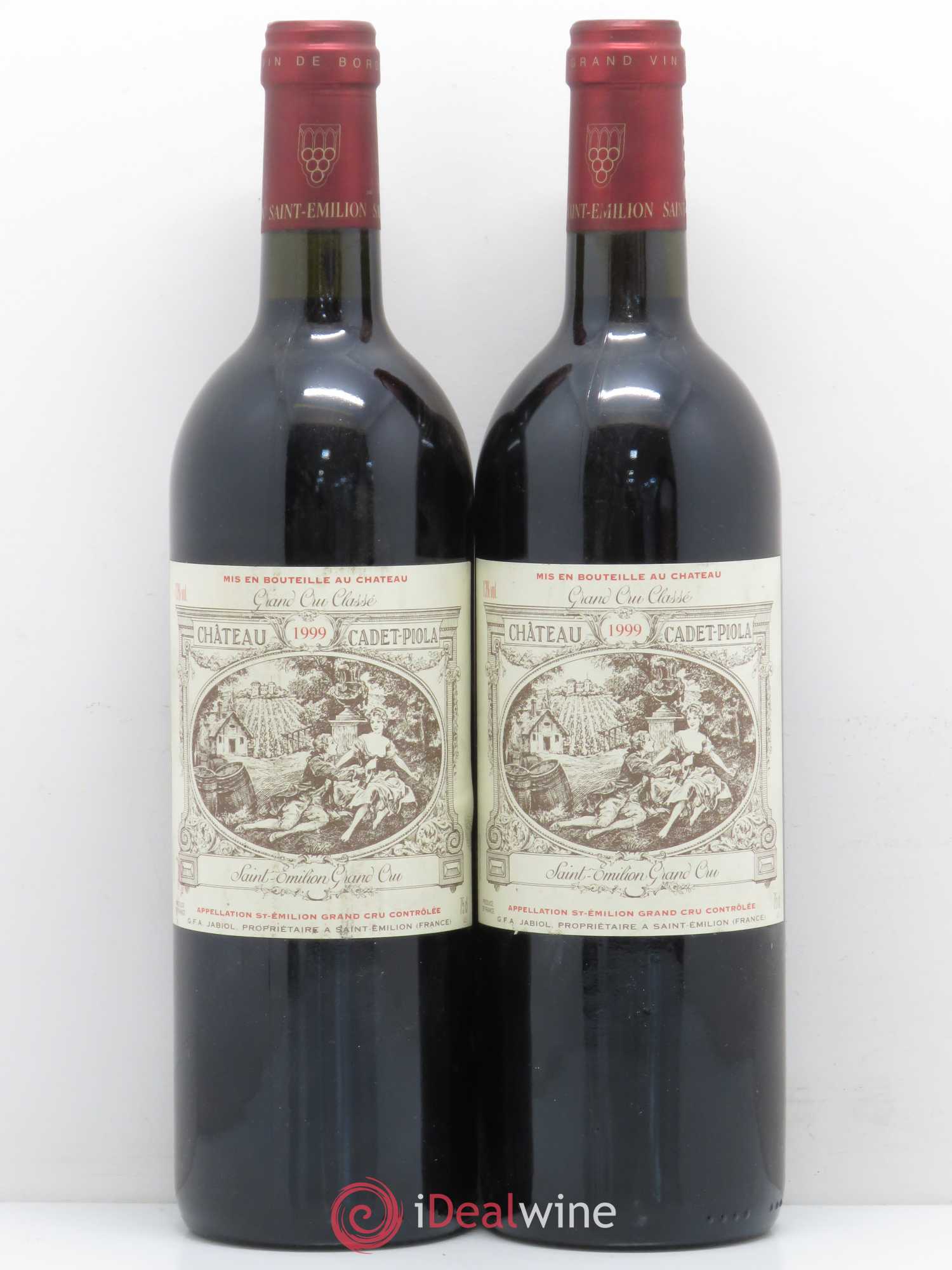 Château Cadet Piola Grand Cru Classé 1999 - Lot de 2 bouteilles - 0