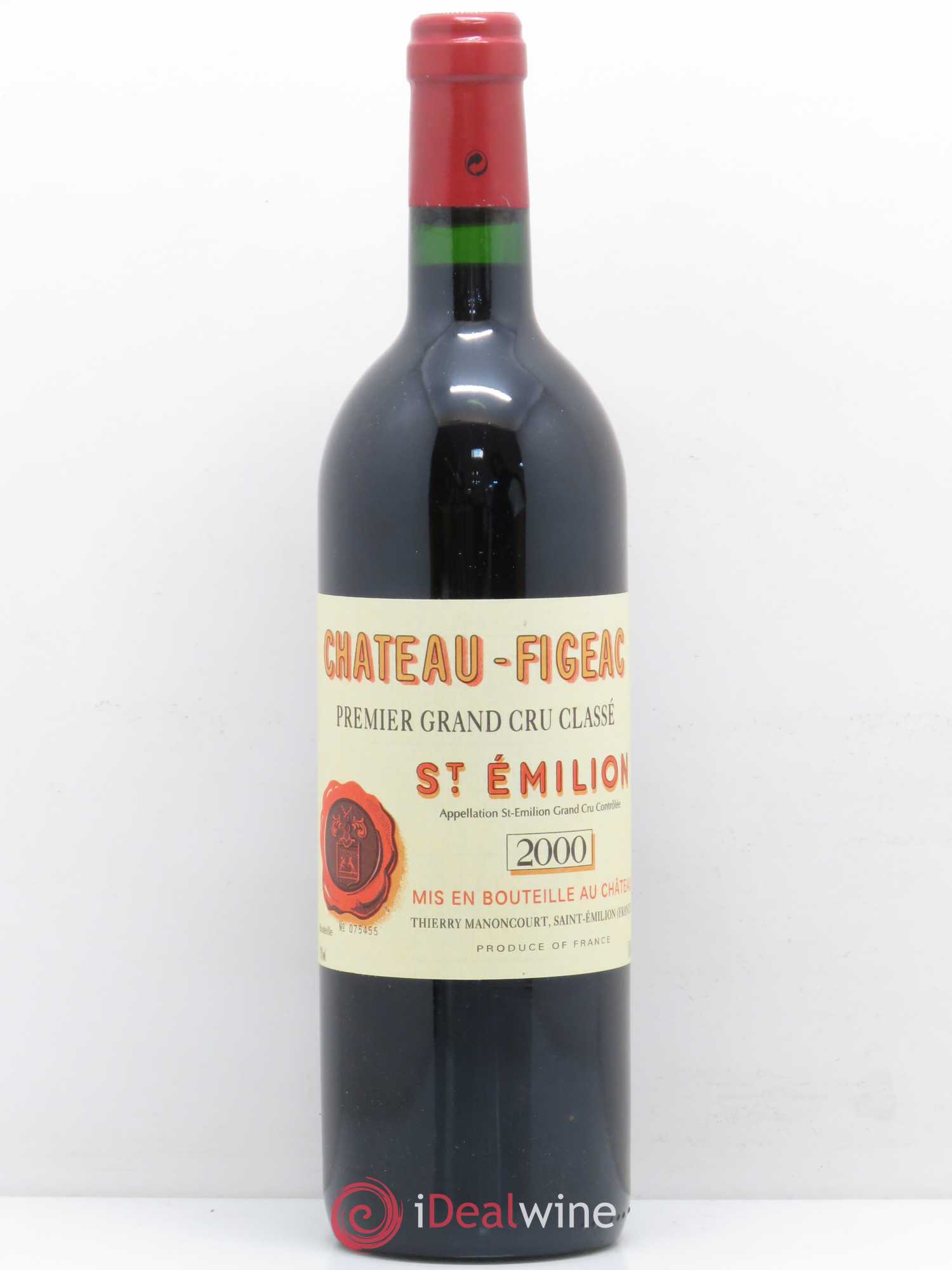 Château Figeac 1er Grand Cru Classé A 2000 - Lot de 1 bouteille - 0