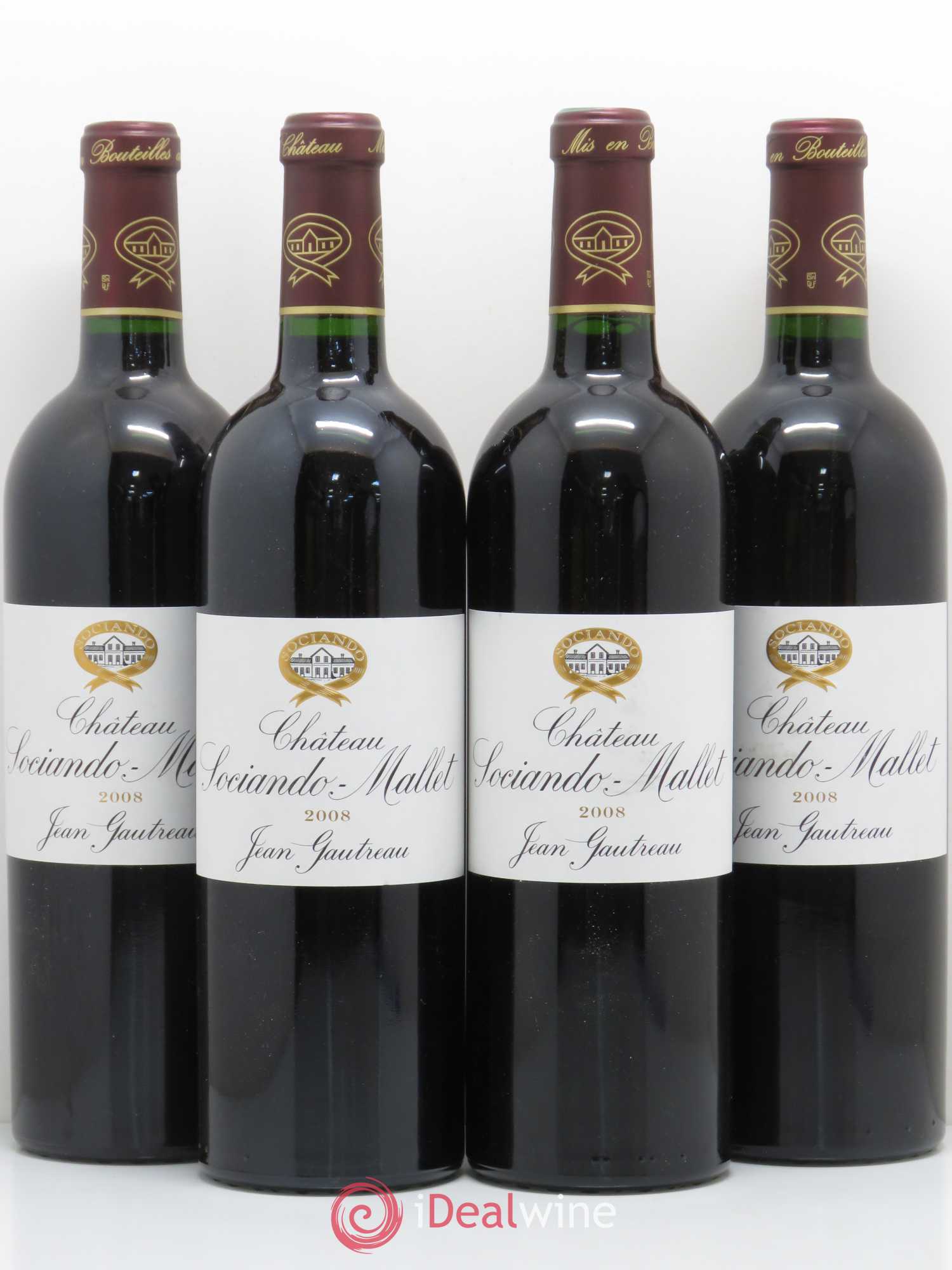 Château Sociando Mallet 2008 - Lot de 4 bouteilles - 0
