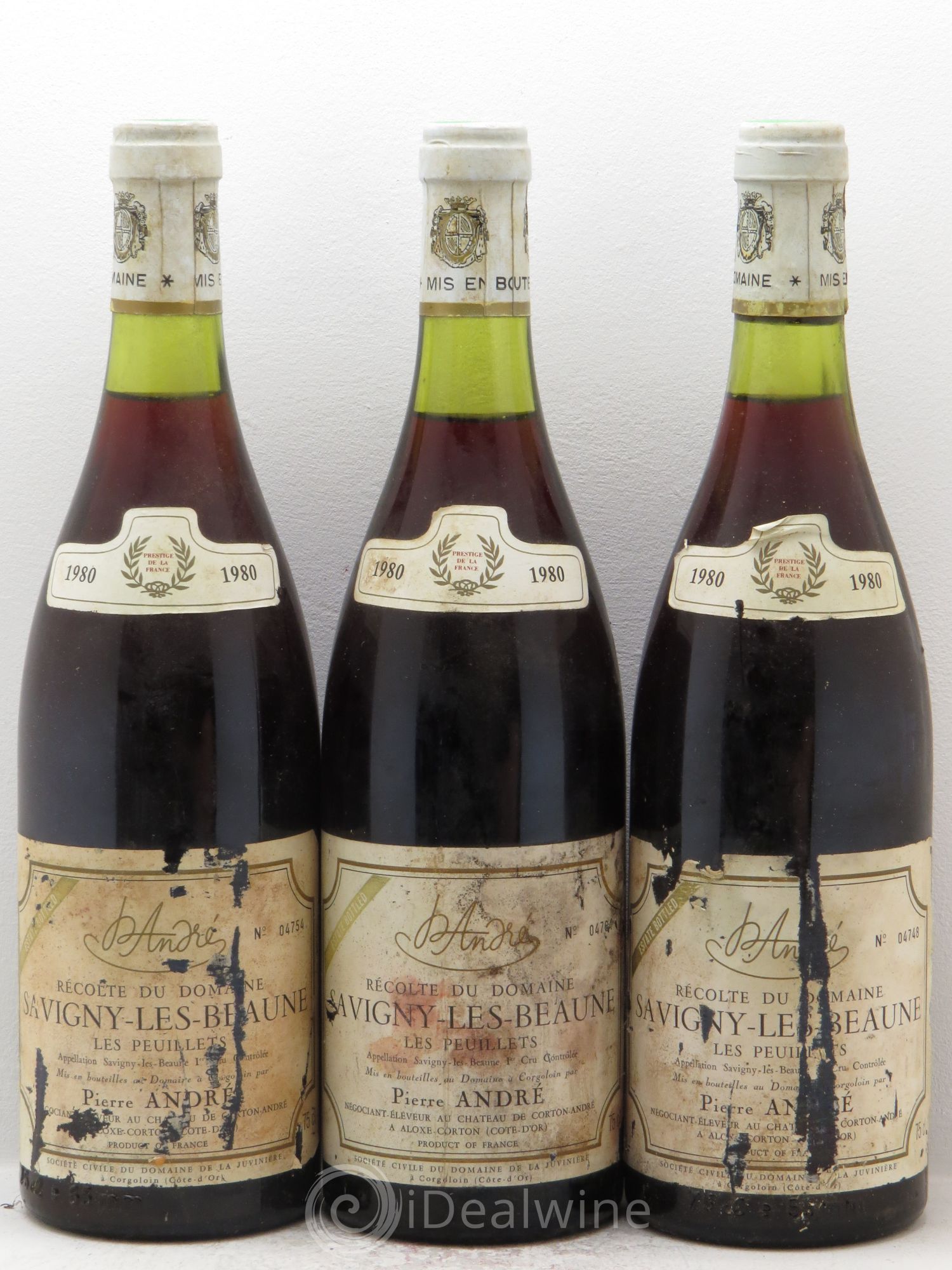 Savigny-lès-Beaune Les Peuillets Pierre André 1980 - Posten von 3 Flaschen - 0