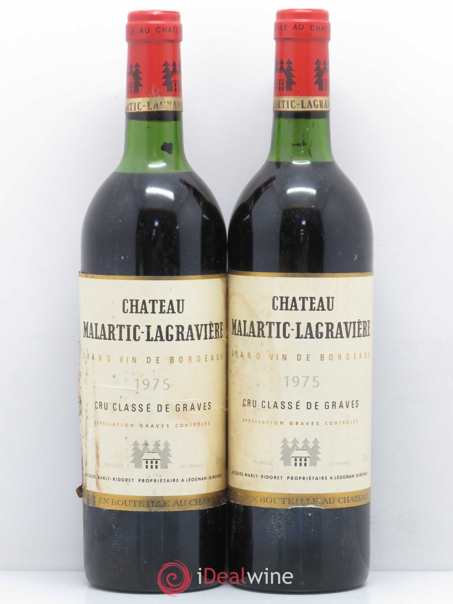 Château Malartic-Lagravière Cru Classé de Graves 1975 - Lot de 2 bouteilles - 0