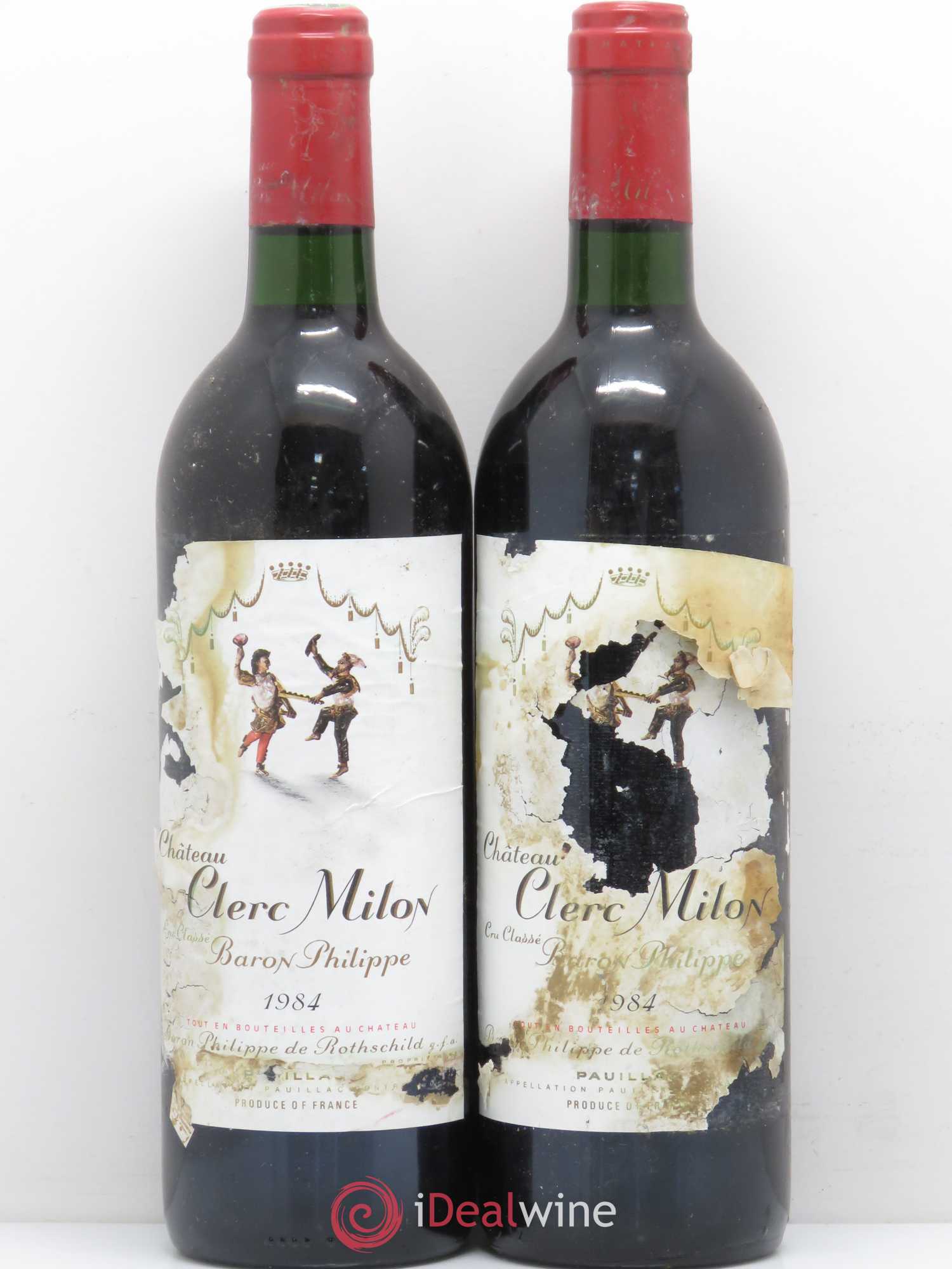 Château Clerc Milon 5ème Grand Cru Classé 1984 - Lot de 2 bouteilles - 0